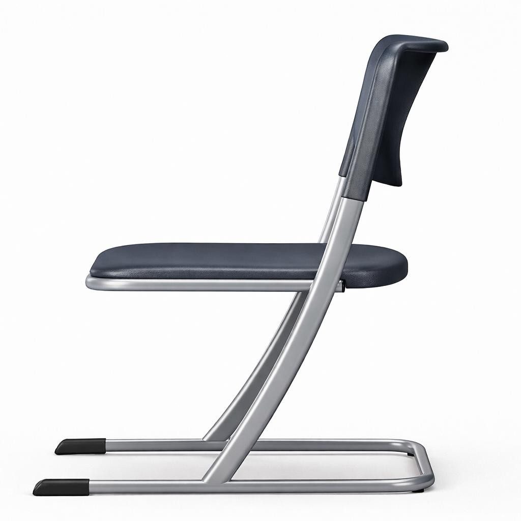 Xlmoebel Besucherstuhl Moderner Schulstuhl mit Freischwinger-Design und Metallgestell, Made in Europa