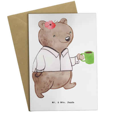 Mr. & Mrs. Panda Grußkarte Ausbilderin Herz - Weiß - Geschenk, Geburtstagskarte, Hochzeitskarte, Hochglänzende Veredelung