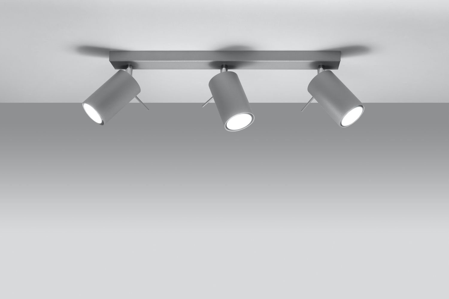 Licht-Erlebnisse Deckenstrahler ETNA, ohne L:45cm Wohnzimmer beweglich Leuchtmittel, Spot Deckenlampe Grau Stahl Flur