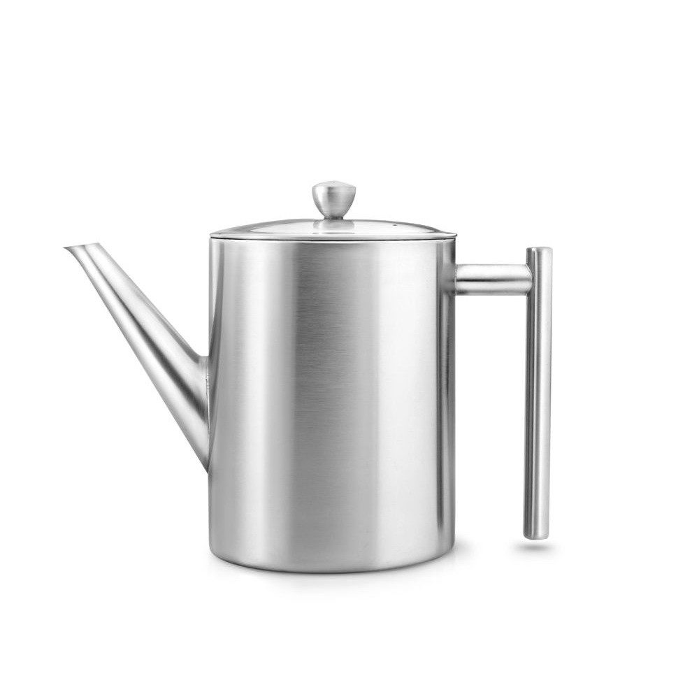 Bredemeijer Kanne Bredemeijer Teekanne Minuet® Cylindre 1,2L Silberfarben matt, 1200 l, (Packung, 1x Teekanne)
