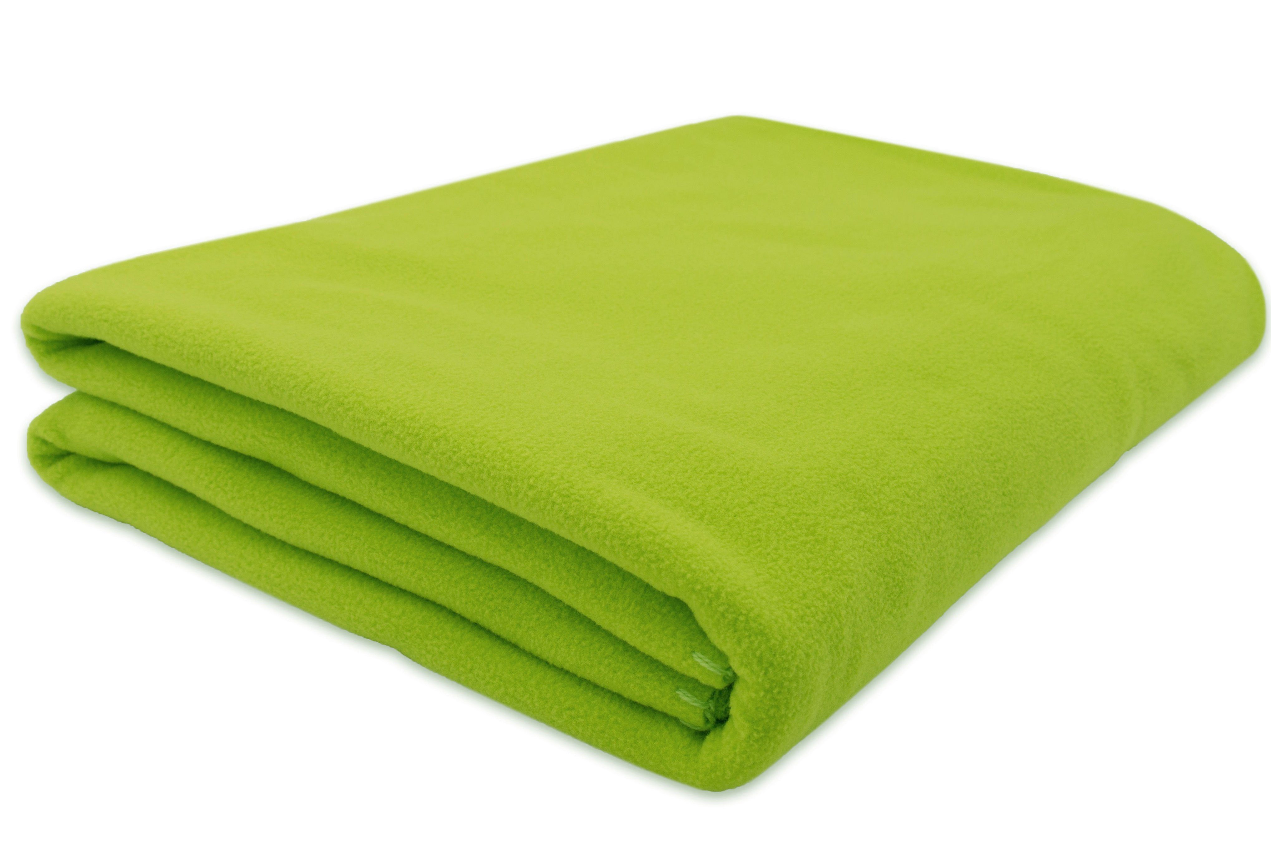 Wohndecke, ZOLLNER, waschbar bis 95 °C, 130 x 170 cm, 100% Polyester, waschbar bis 95 °C apfelgrün