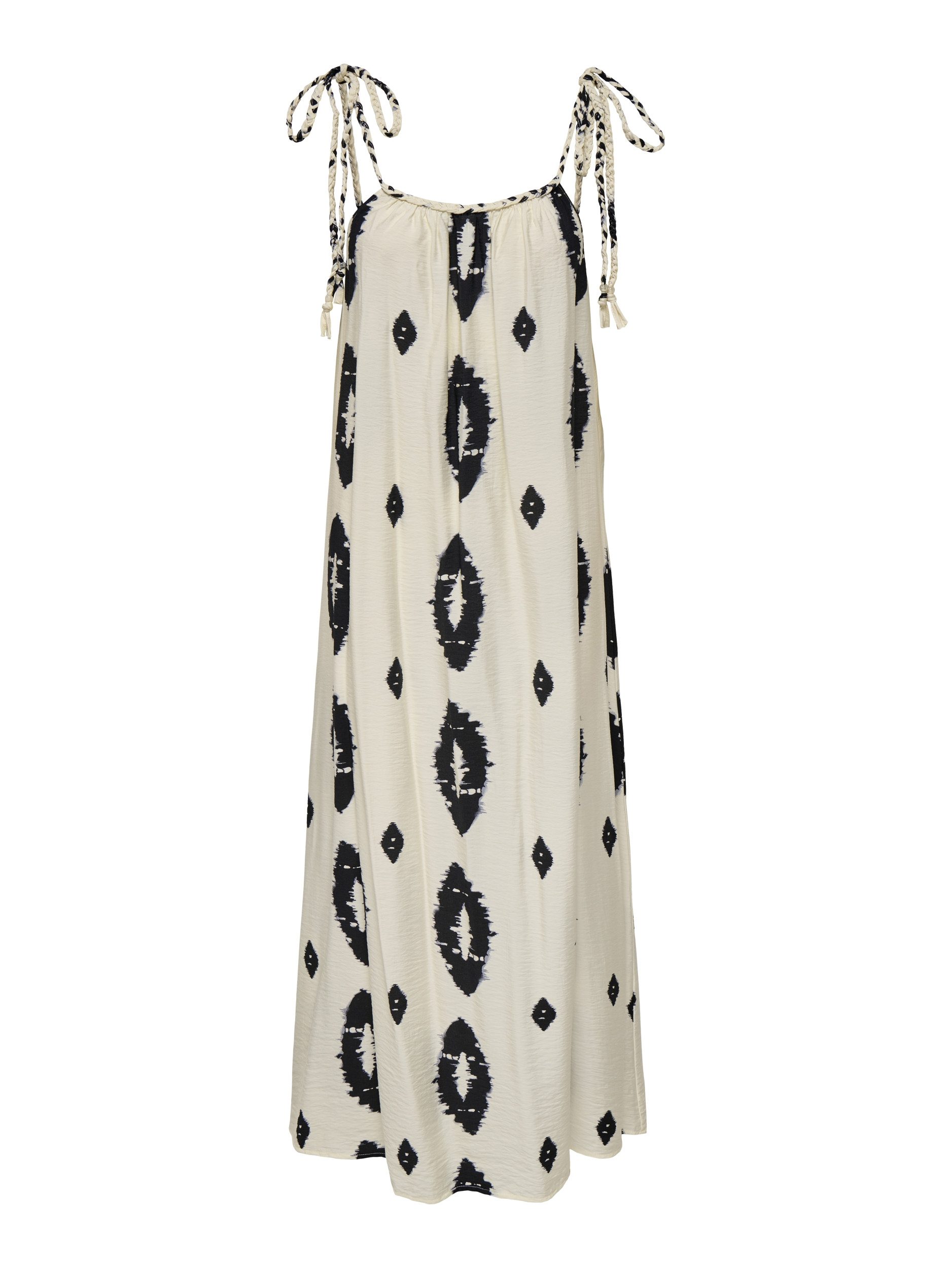 ONLY Cocktailkleid ONLELANOR SL BRAID ANKEL DRESS WVN Cloud Dancer/FLAME ORANGE + PRINT M