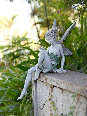 HYTIREBY Gartenfigur Sitzende Fee Gartendeko Figuren Gartenfiguren für Außen, (1 St), 22 cm Höhe Tudor Und Turek Sitzen Magische Fee Statue