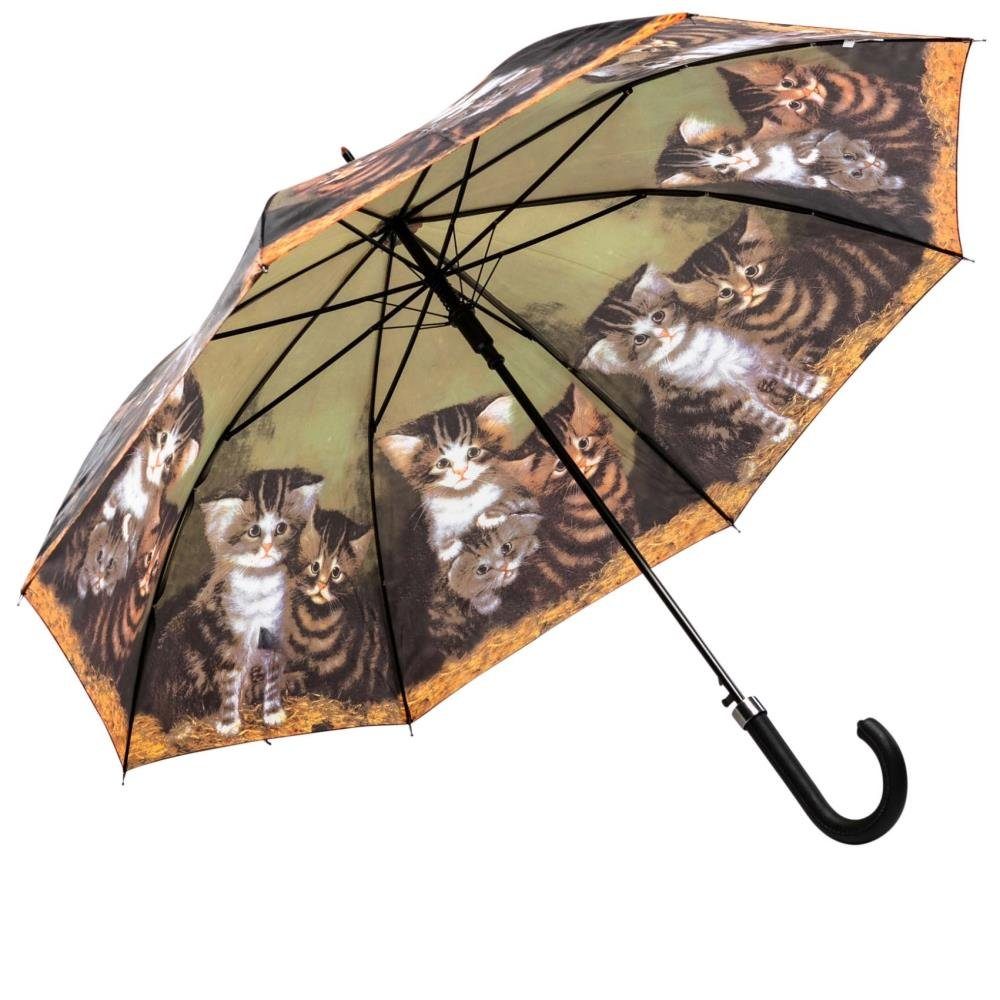 Luckyweather not just any other day Stockregenschirm Regenschirm Motiv FOUR KITTENS Automatik