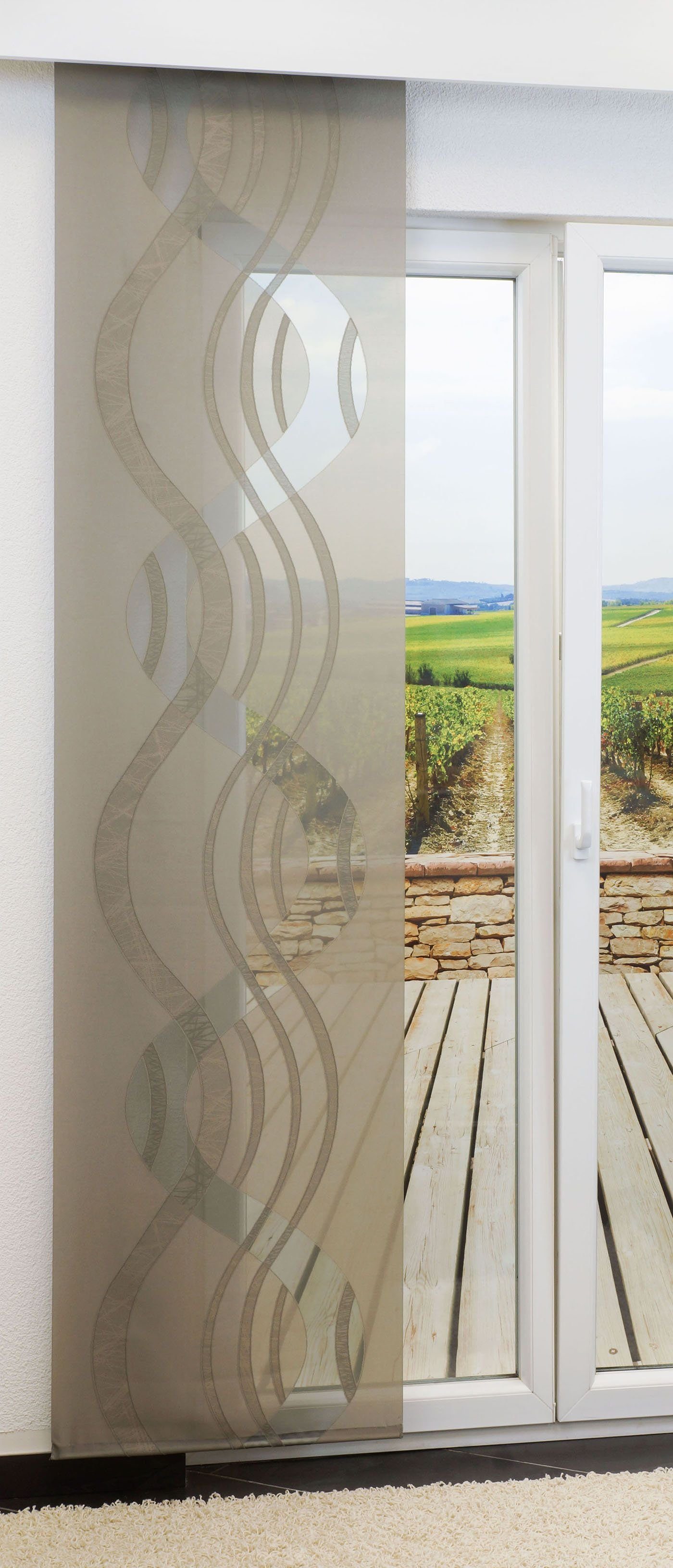 LYSEL® Schiebegardine Stream (1 St), transparent, HxB 245x60cm