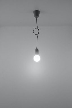 Licht-Erlebnisse Pendelleuchte NESSA, ohne Leuchtmittel, Pendellampe Retro Grau verstellbar bis 90cm E27 Esszimmer Wohnzimmer