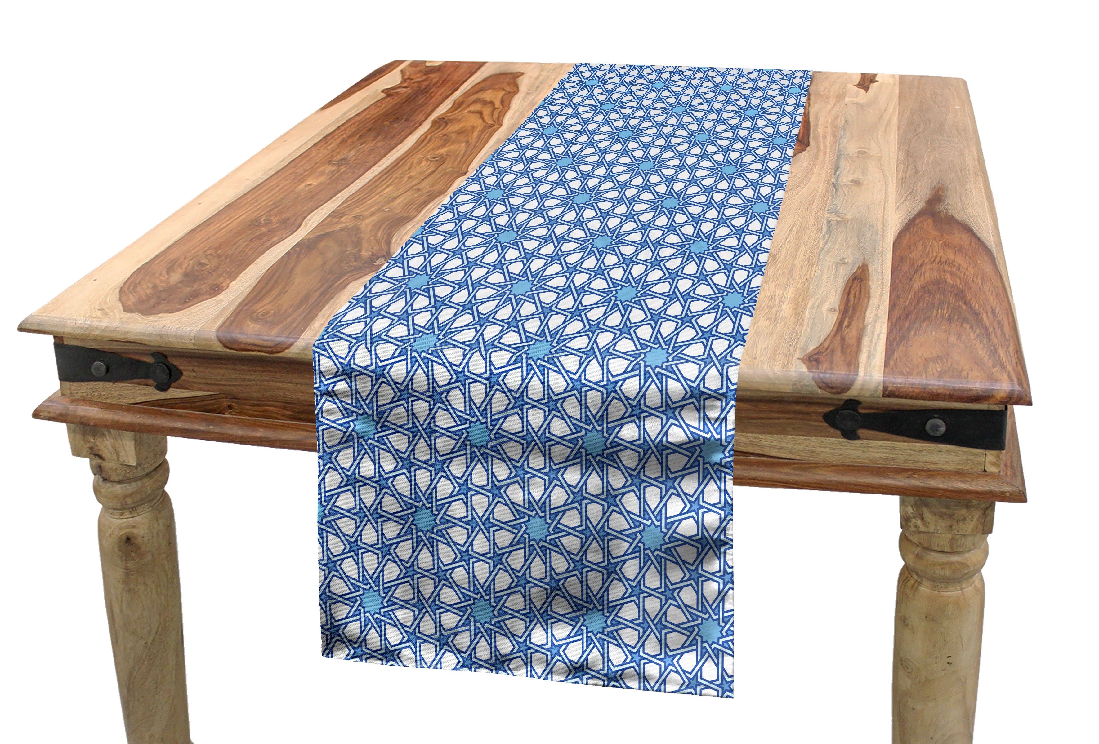 Abakuhaus Tischläufer Esszimmer Küche Rechteckiger Dekorativer Tischläufer, marokkanisch Maurische Star Pattern