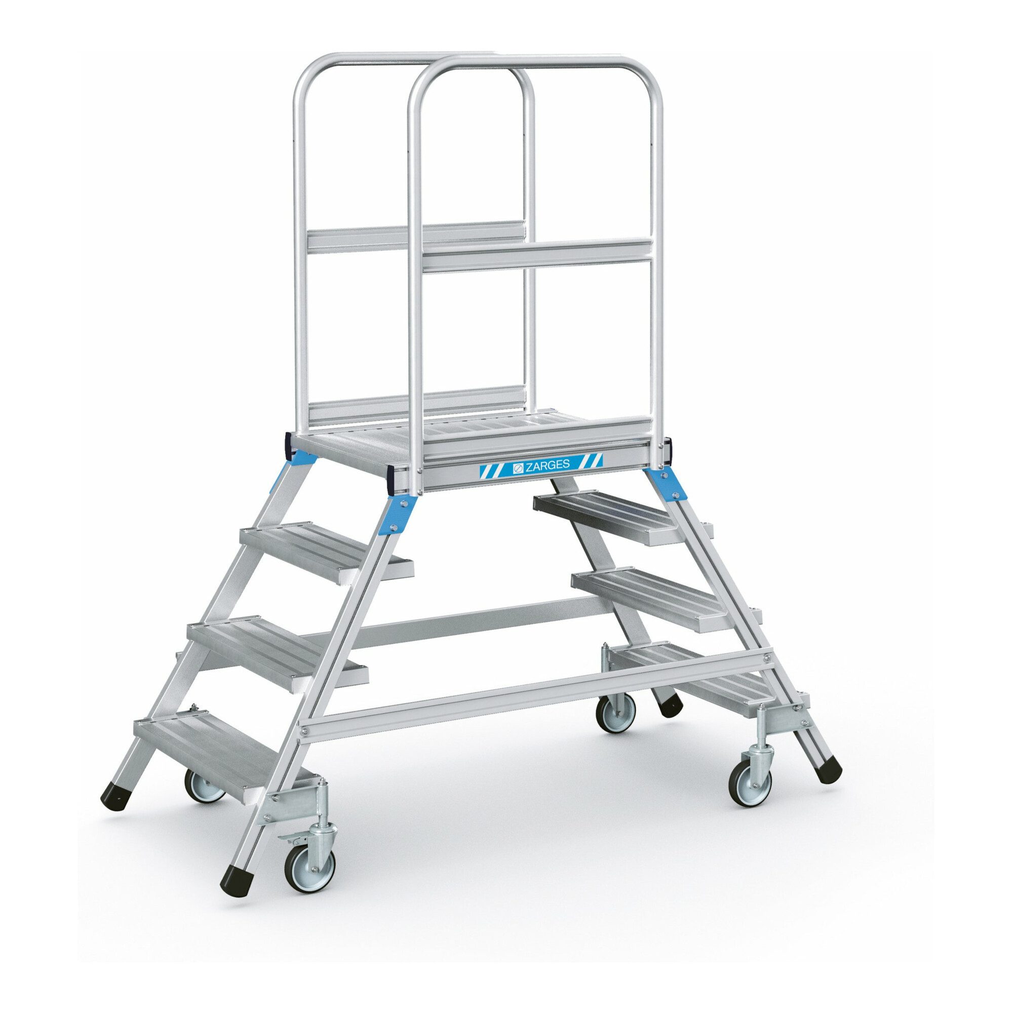 Zarges Treppenstufe ZARGES Podesttreppe beidseitig 4 Stufen