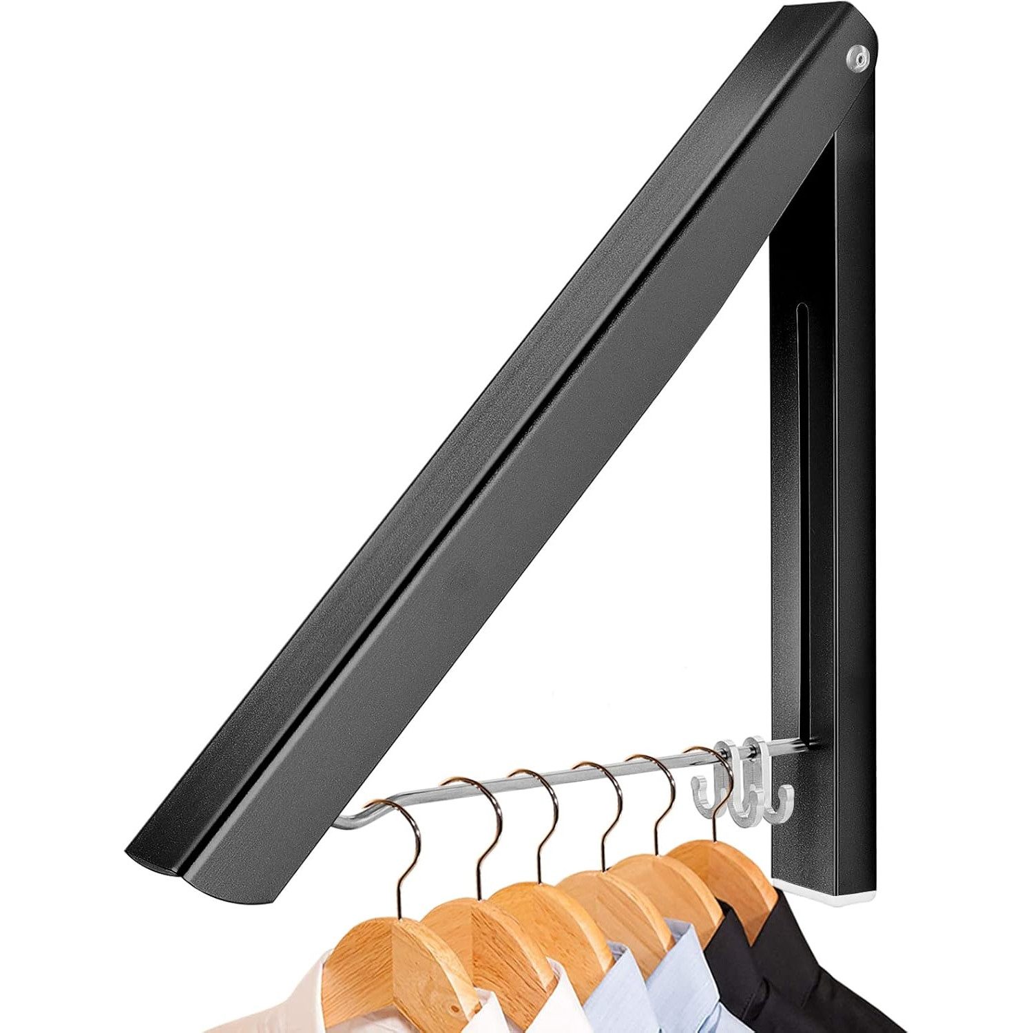 TUWENA Wäscheständer Wand Klappbar, Kleiderbügel Kleiderlüfter Wandgarderobe Kleiderständer, Haken Halter für Schlafzimmer, Badezimmer, Balkon