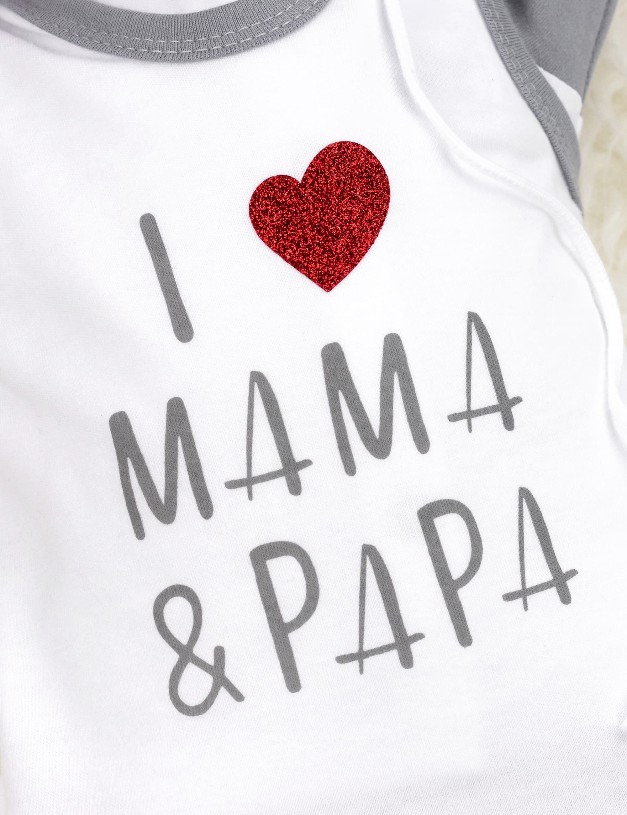 Baby Sweets Mama Set (Set, Papa I Mütze, Strampler) Shirt, love 1-tlg., Strampler &