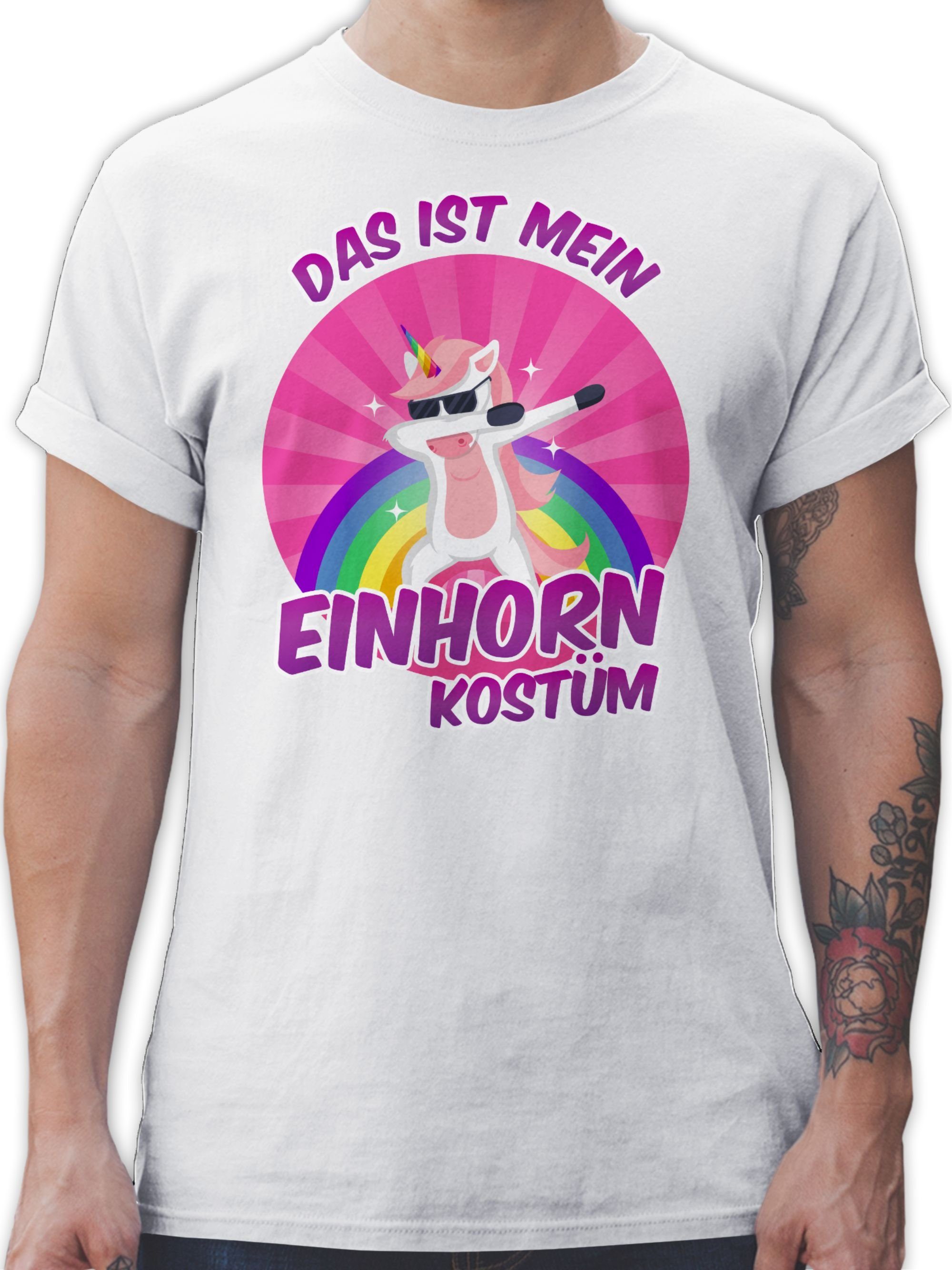 ist Einhorn Das 02 T-Shirt Karneval mein Outfit Kostüm Shirtracer Weiß