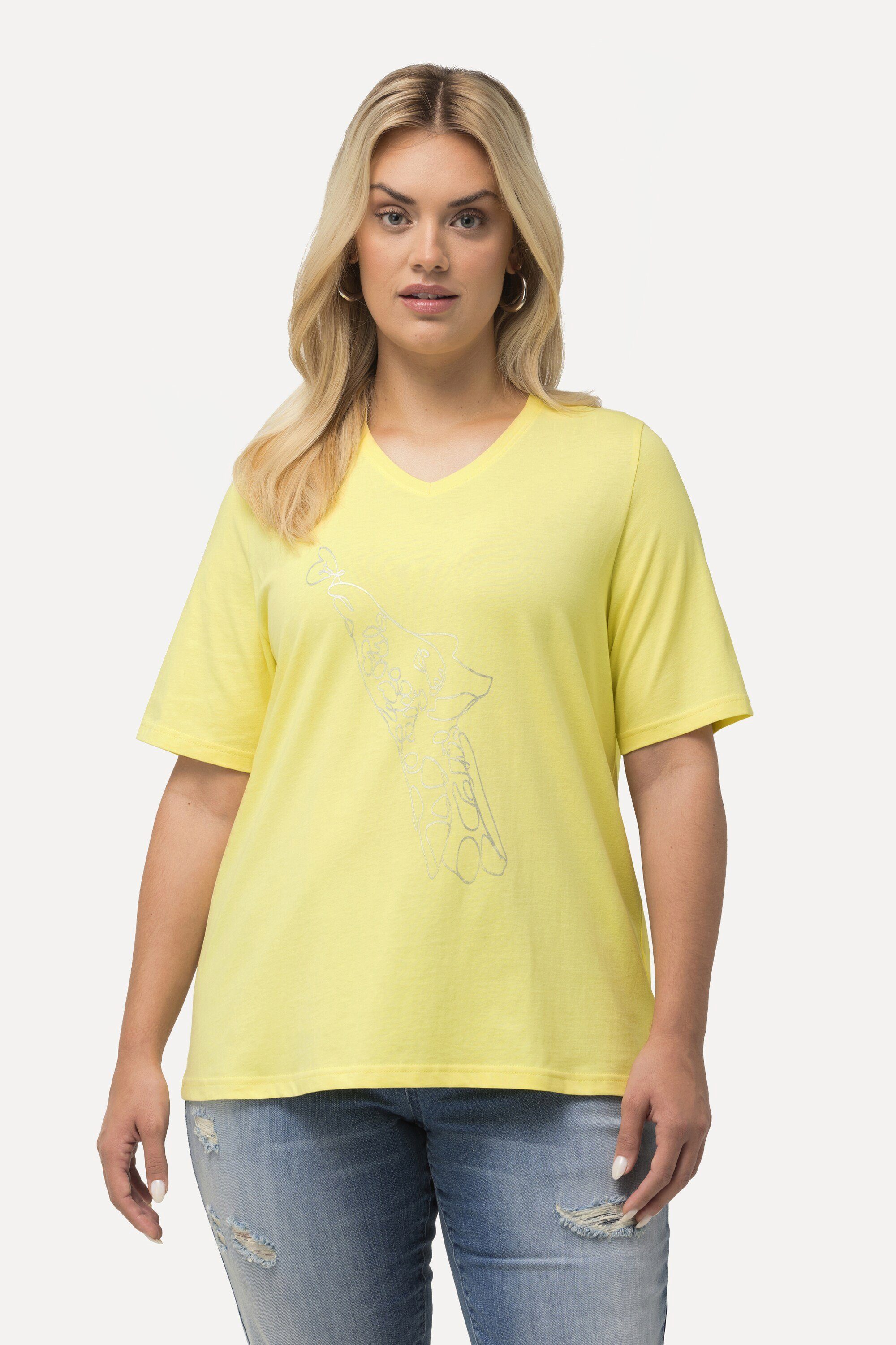Ulla Popken T-Shirt T-Shirt Metallic-Tier Classic günstig online kaufen