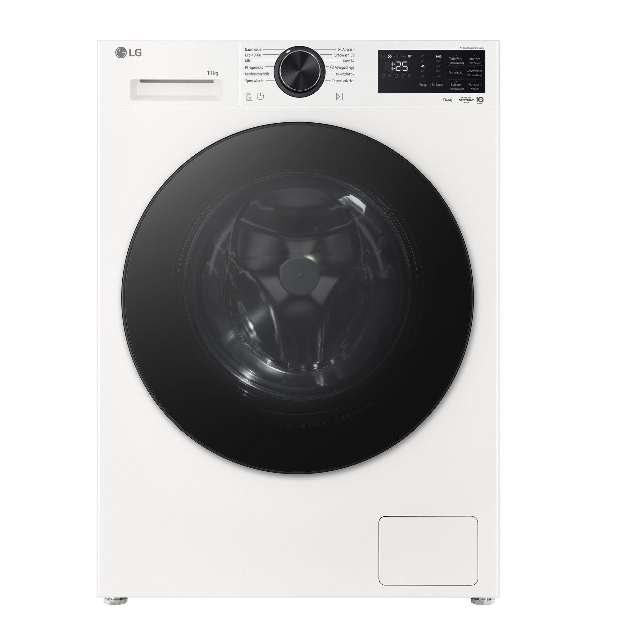 LG Waschmaschine F4WX701Y, 11 kg, 1351 U/min, TurboWash® 360°, AI Wash, Dampffunktion, Smart Diagnosis®