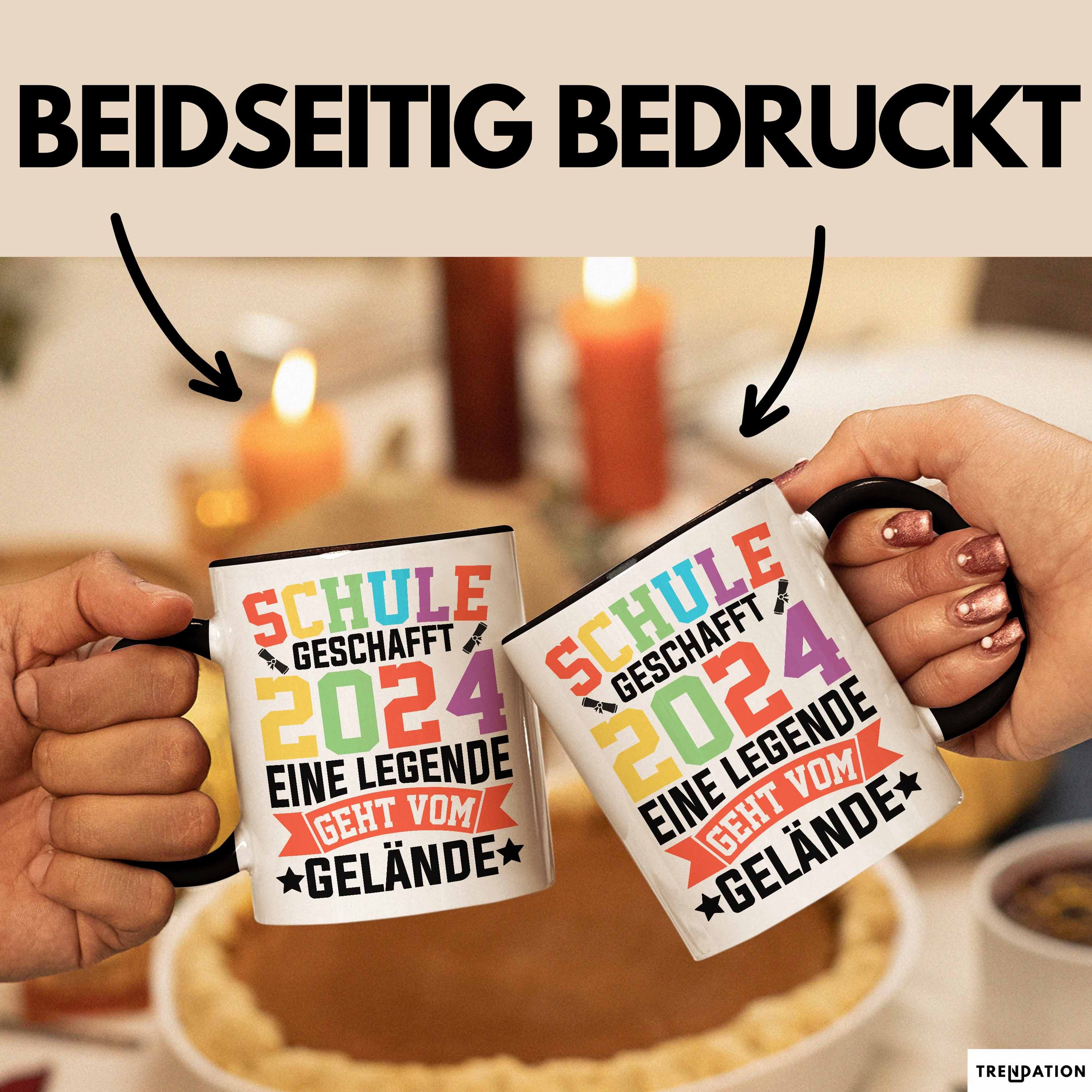 Trendation Tasse Schule Geschafft Abschluss Abi Tasse Geschenk 2025 Eine Legende Geht, Keramik