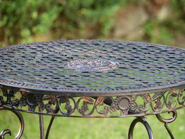 Aubaho Gartentisch Gartentisch Tisch Garten Bistrotisch Eisen Antik-Stil Gartenmöbel brau