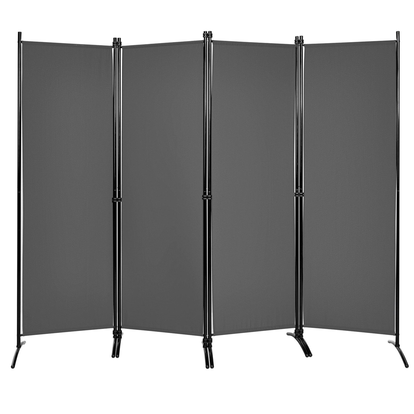 COSTWAY Paravent 4-teilig Raumteiler, Klappbar, Metallrahmen, 220x173cm