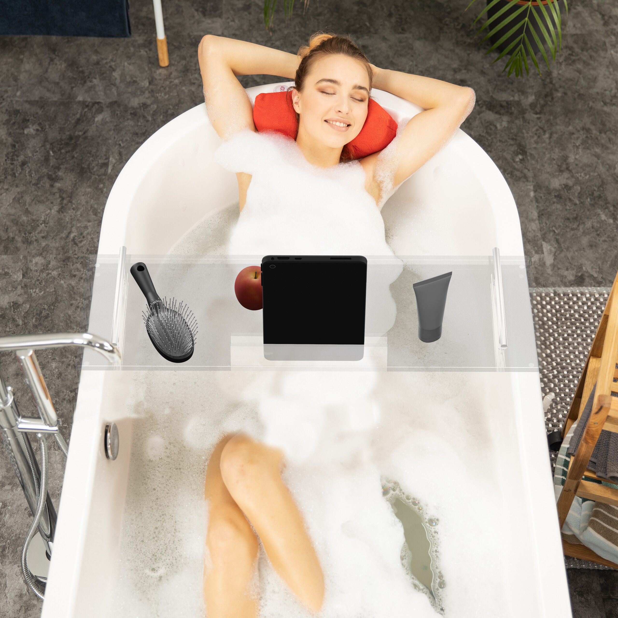 relaxdays Badewannenablage aus Acryl