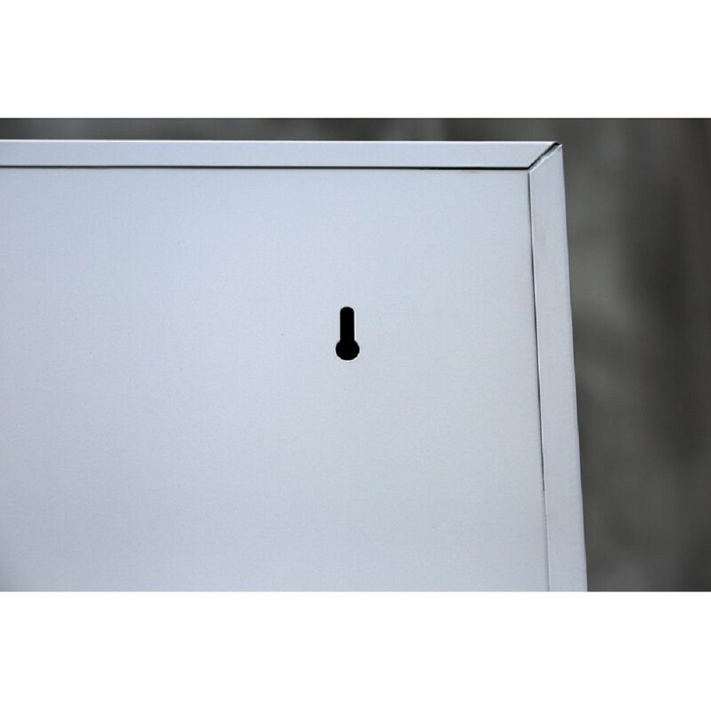 Türen: keine Büroschrank abschließbar Montage RAL Steelboxx montiert, notwendig | 195x92,5x42,2cm Enzianblau Korpus: Metallschrank 7035 (1-St) Lichtgrau/ Aktenschrank Komplett Lichtgrau 5010 RAL Mehrzweckschrank