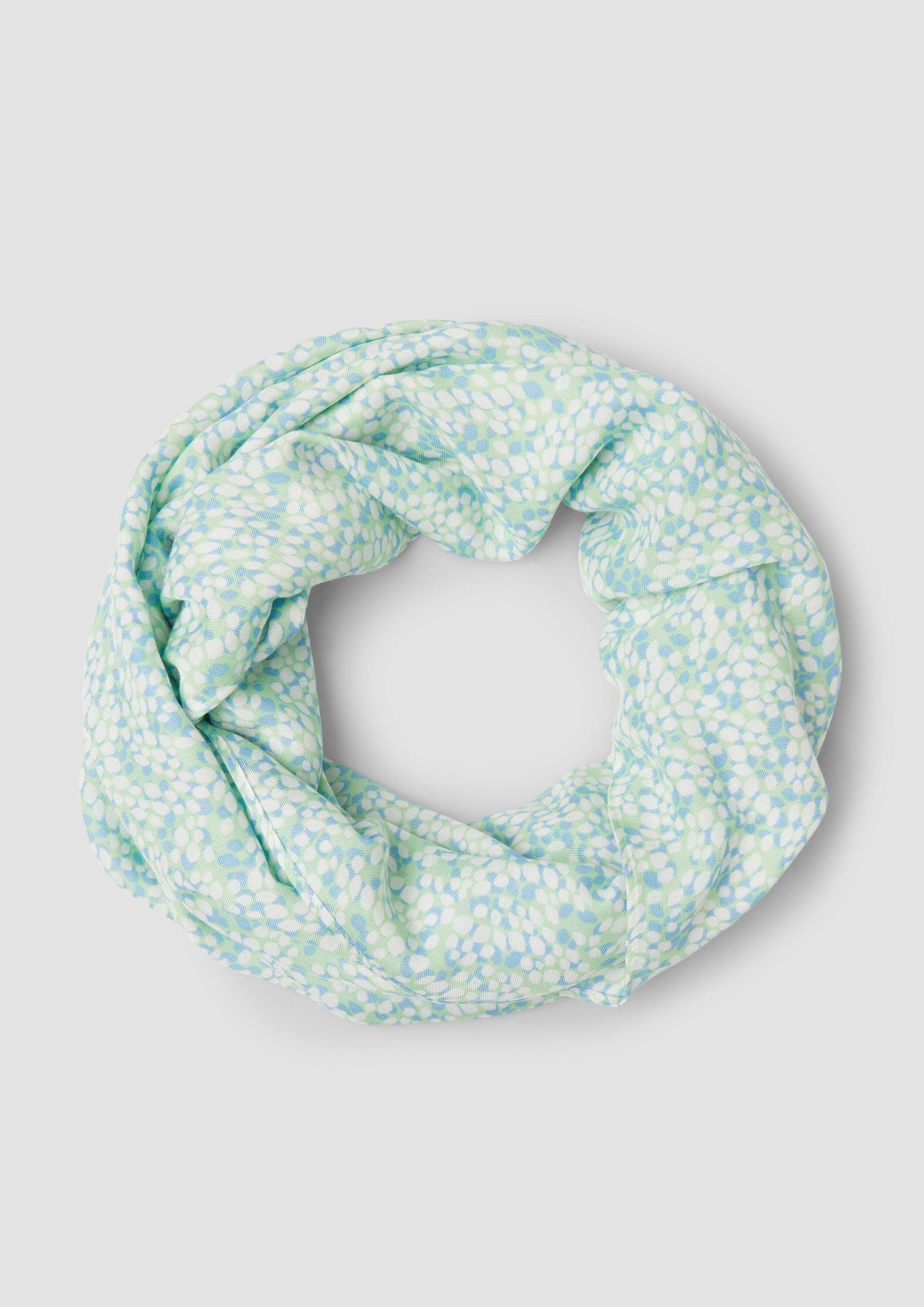 s.Oliver Loop Snood, Gemusterter Loop-Schal aus Viskose günstig online kaufen