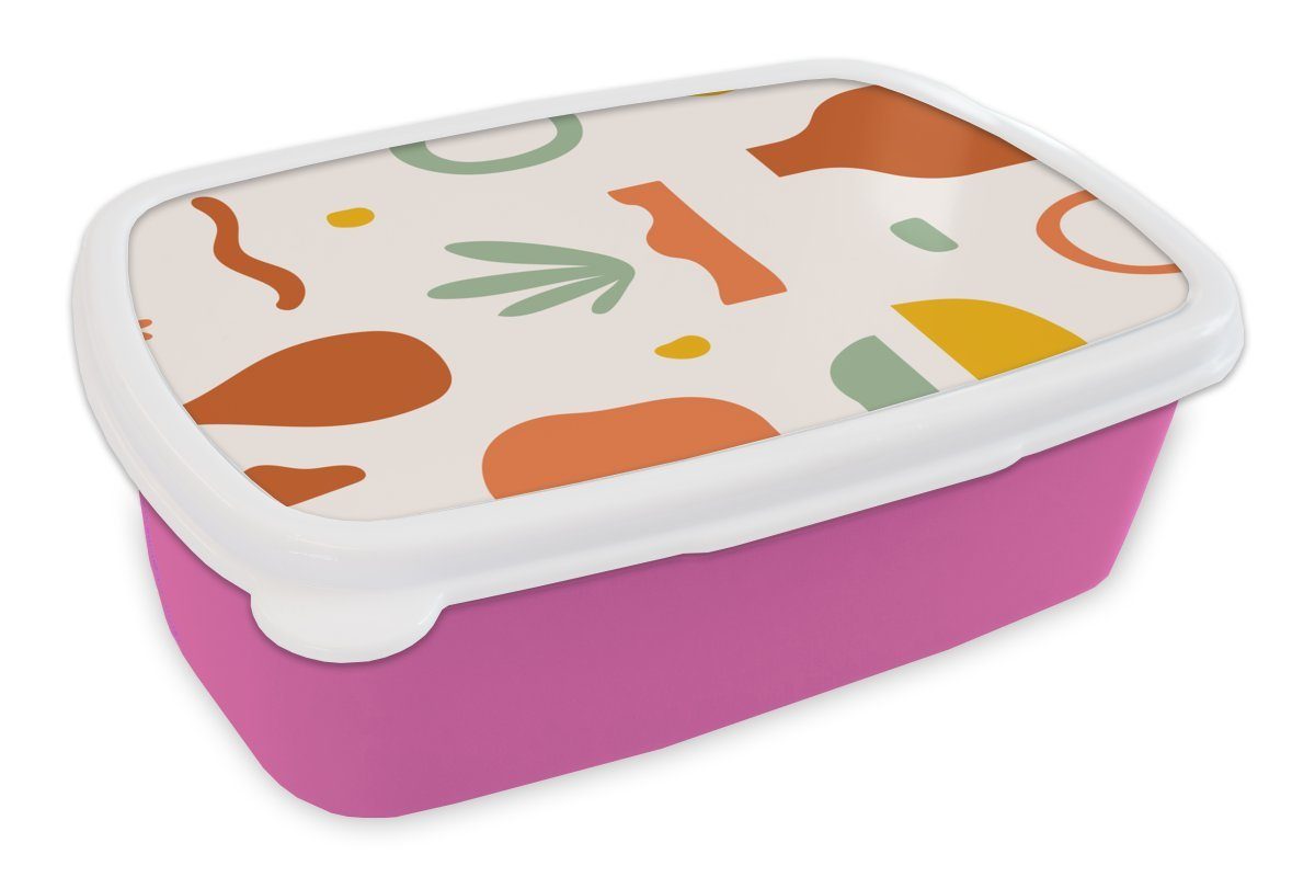MuchoWow Lunchbox Sommer - Rosa - Vase, Kunststoff, (2-tlg), Brotbox für Erwachsene, Brotdose Kinder, Snackbox, Mädchen, Kunststoff