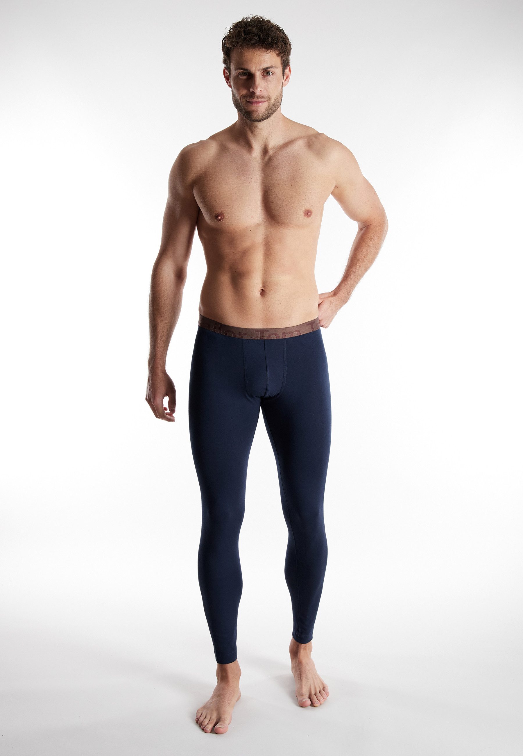 TOM TAILOR Lange Unterhose TOM TAILOR Herren lange Unterhose blau uni (1-St)
