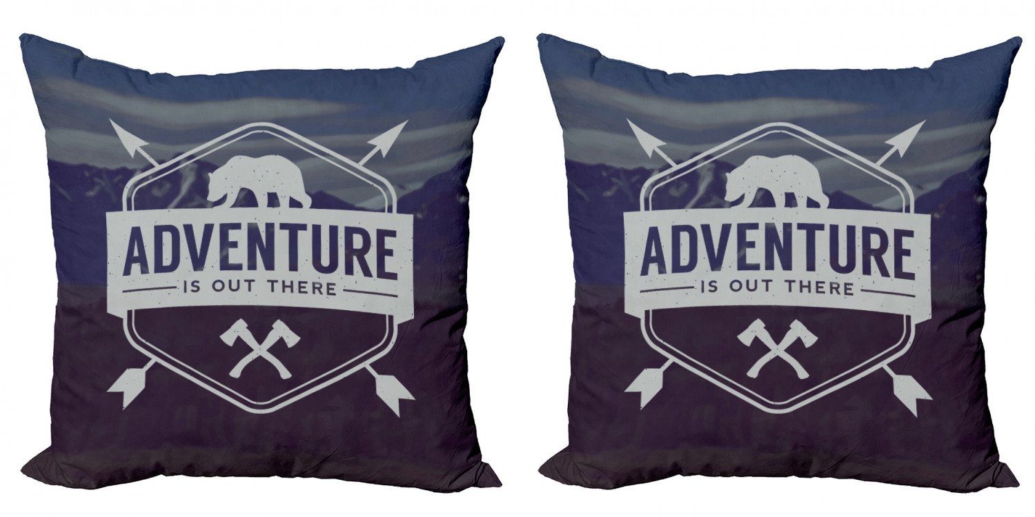 Abenteuer Abakuhaus Accent Mountain Doppelseitiger Logo Stück), Kissenbezüge Digitaldruck, Modern (2 Bear