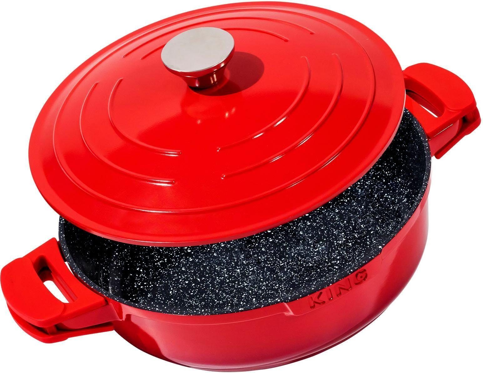 KING Schmorpfanne Shine Red, Aluminiumguss (1-tlg), Ø 28 cm, Induktion