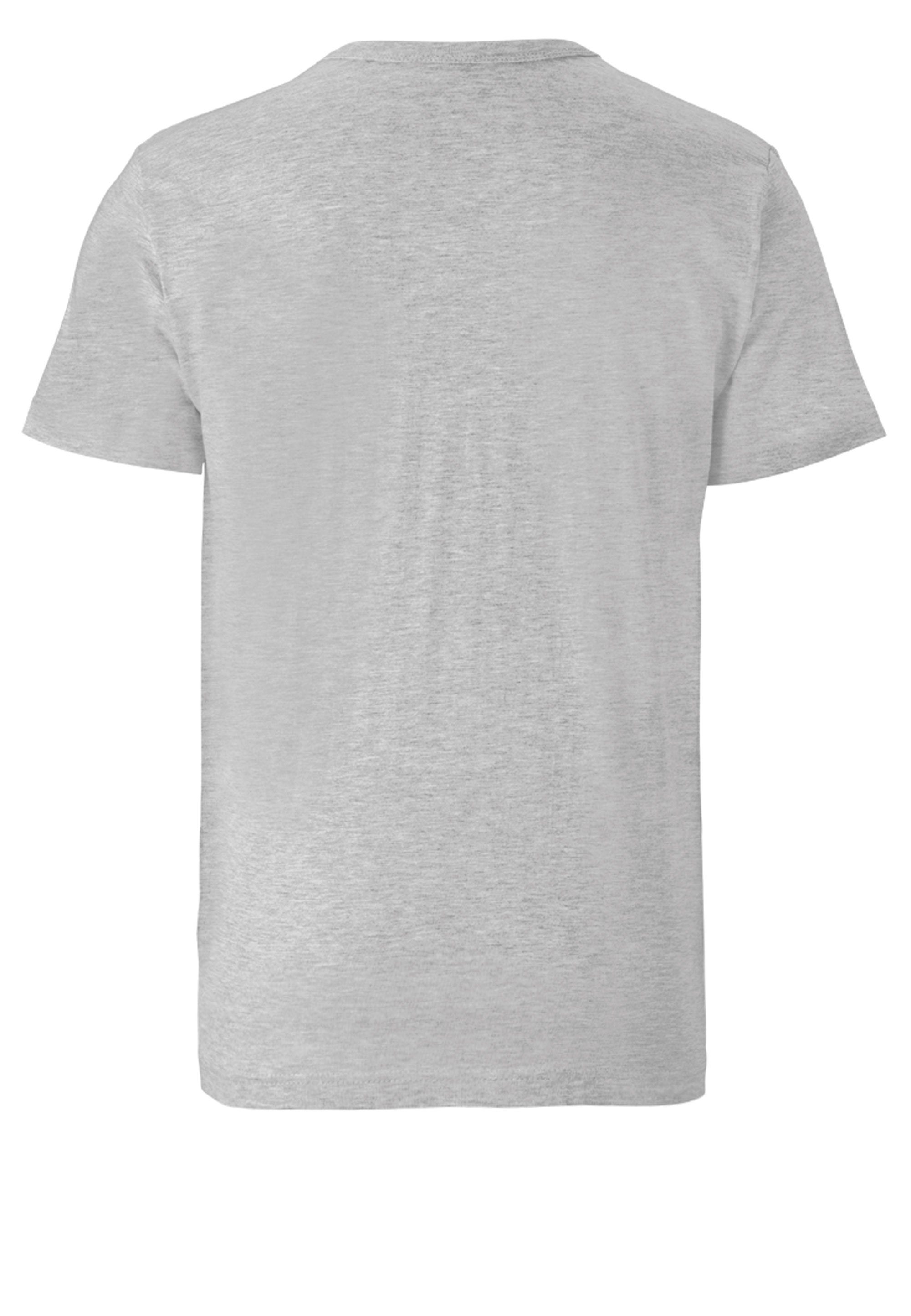 Originalddesign mit LOGOSHIRT T-Shirt lizenziertem - Krümelmonster grau-meliert Sesamstrasse