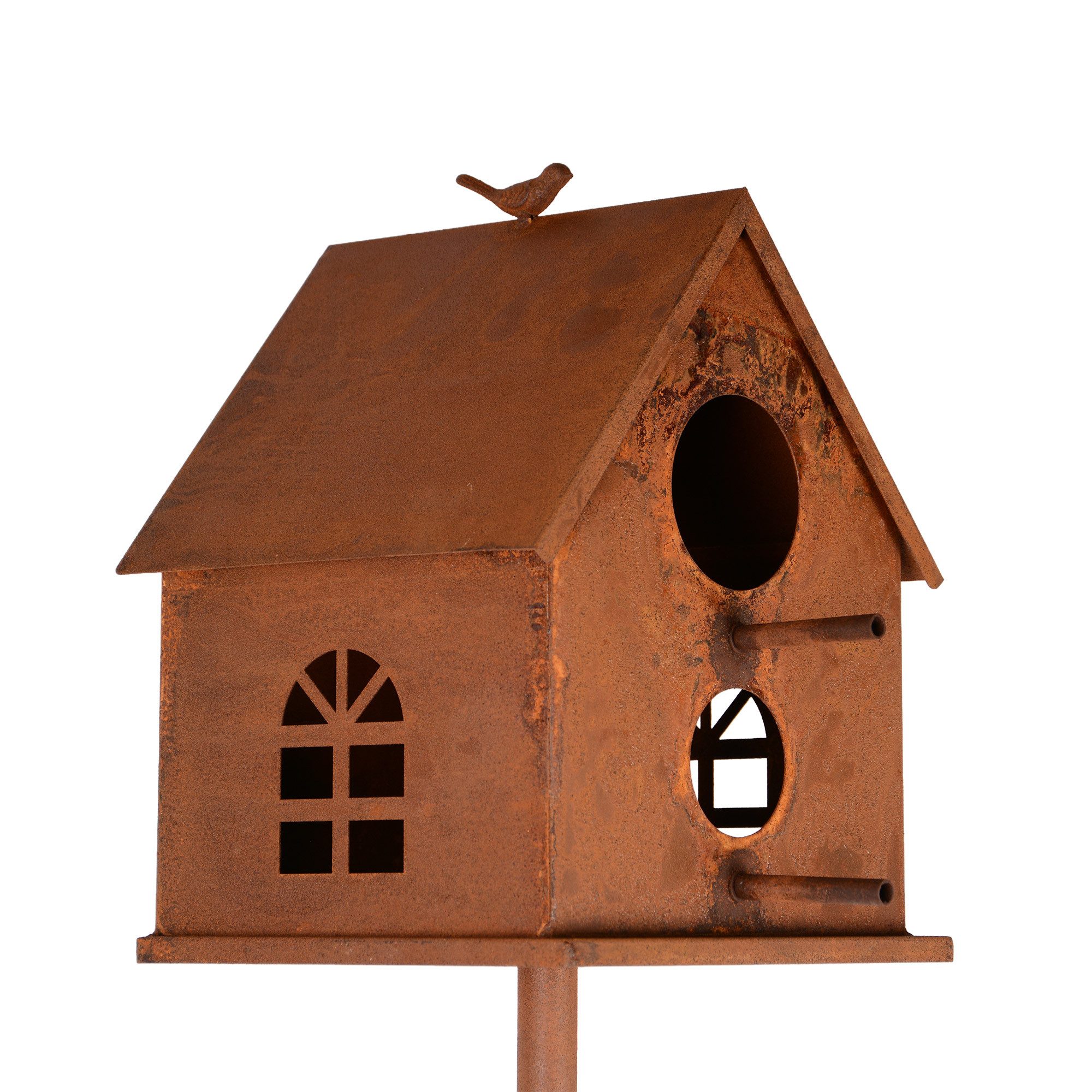 UNUS GARDEN Vogelhaus UNUS Vogelhaus mit Stab Metall Rost ca. 126 cm günstig online kaufen