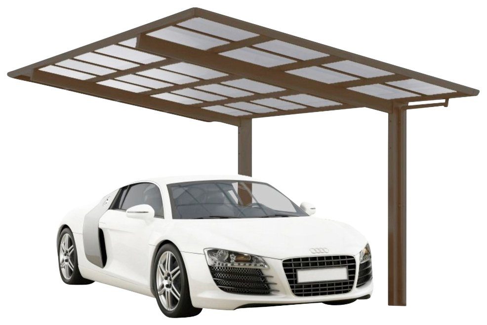 Ximax Einzelcarport Linea Typ 80 Sonderlänge/Breite XL-bronze, BxT: 302x556 cm, 240 cm Einfahrtshöhe, Aluminium | Carports