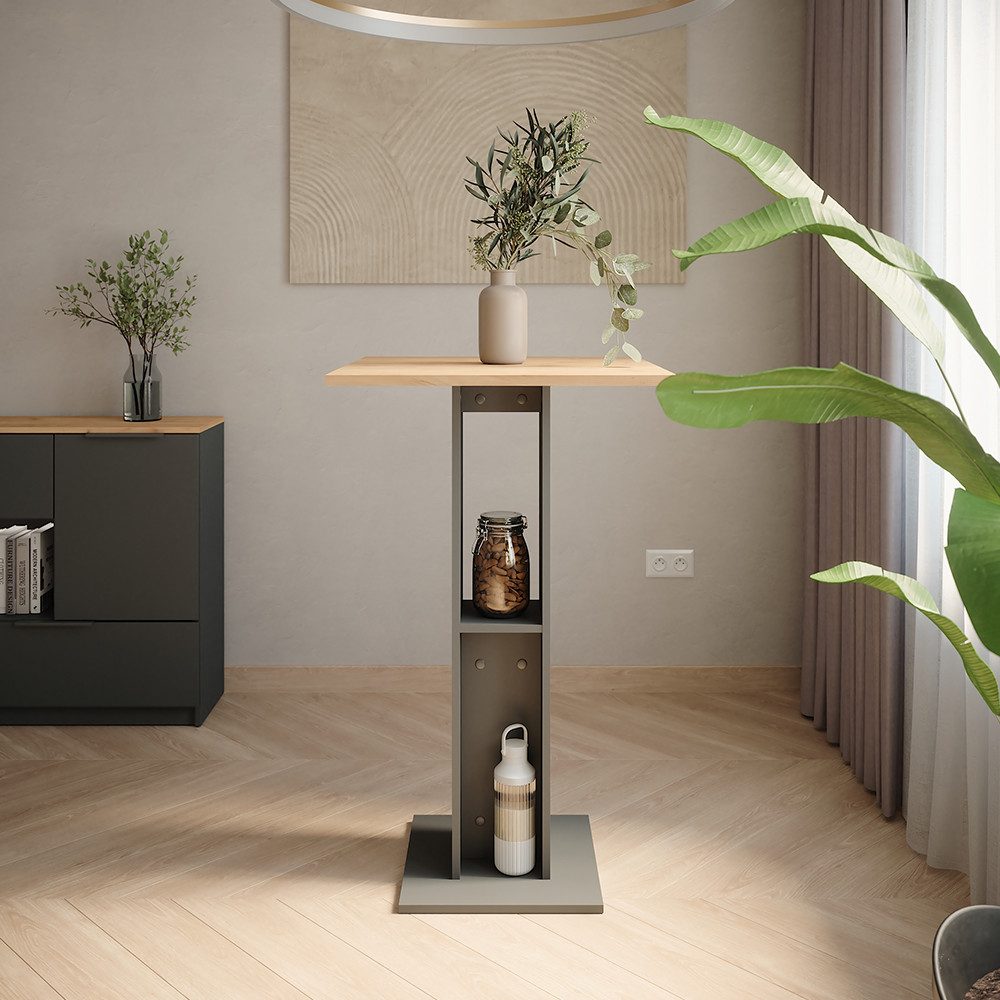 Vicco Bartisch Repose, Goldkraft Eiche/Anthrazit, 65 x 65 cm günstig online kaufen