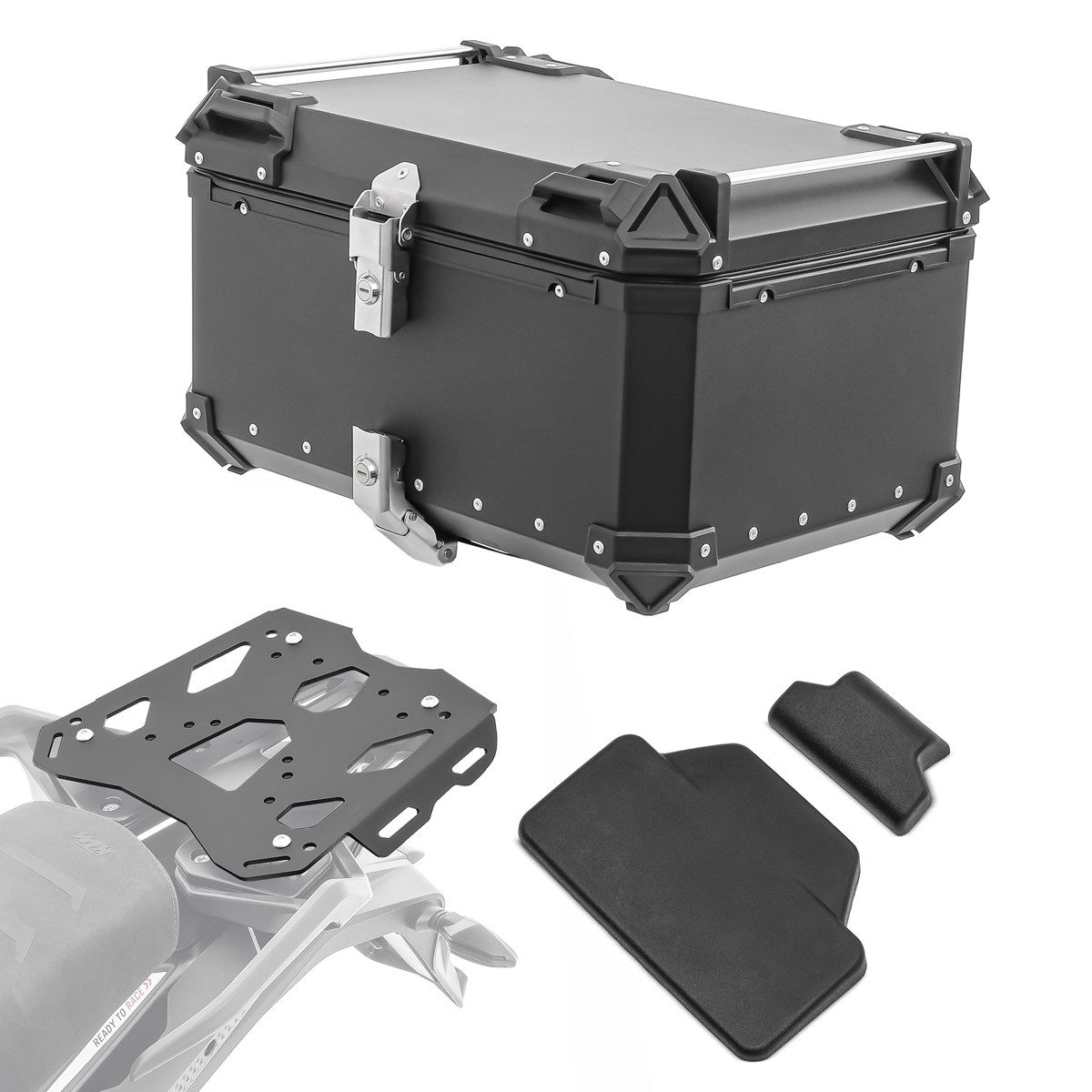 Bagtecs Topcase Set Alu Topcase + Gepäckbrücke passend für KTM 1290 Super Adventure R