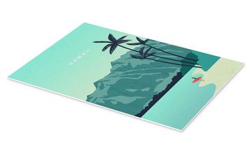 Posterlounge Forex-Bild Katinka Reinke, Hawaii Illustration, Minimalistisch Grafikdesign