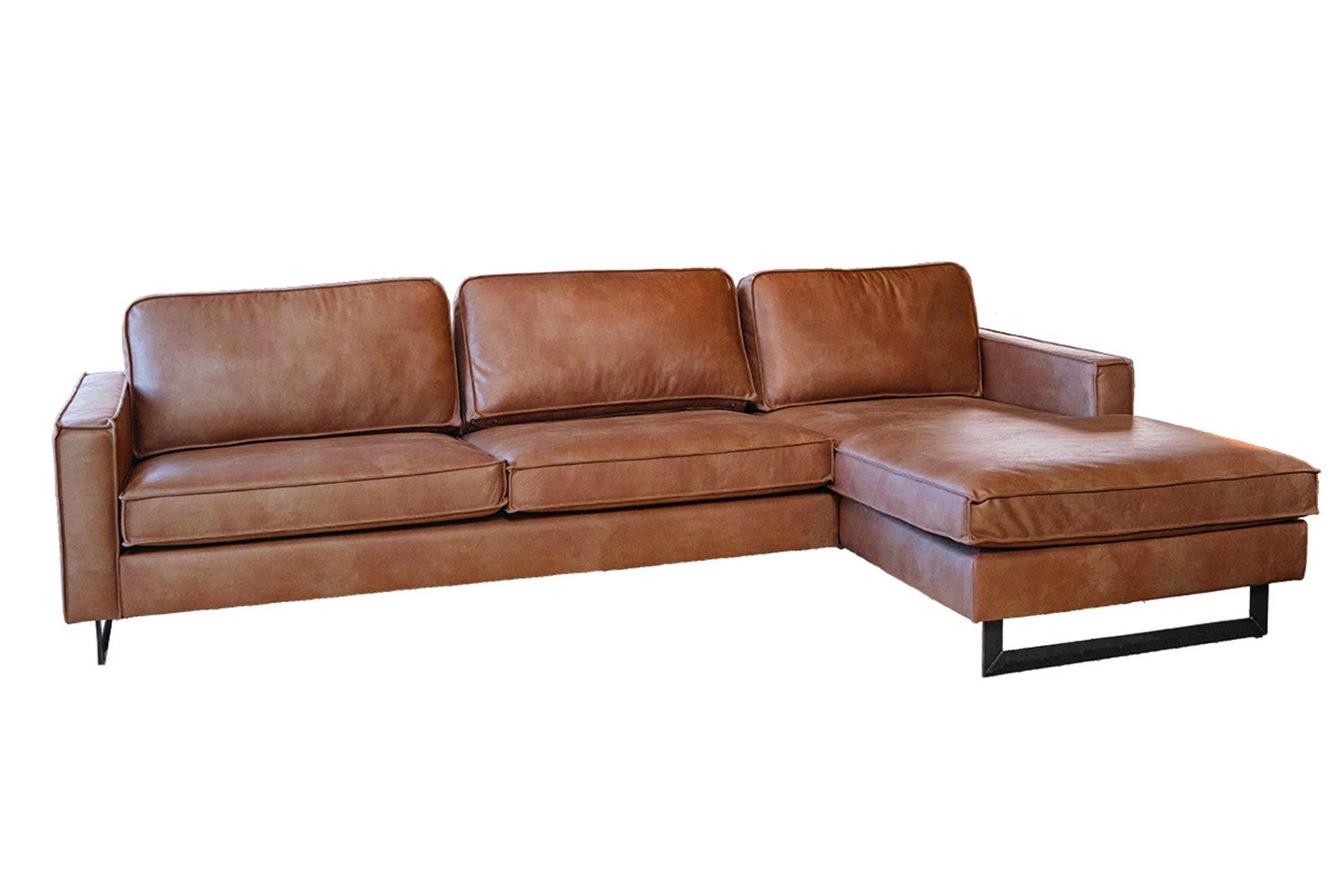 KAWOLA Ecksofa VILNIUS, Couch L-Form mit Longchair rechts oder links Lederf günstig online kaufen