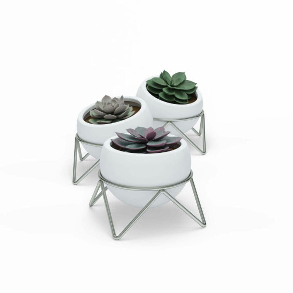 Tischvase Potsy Weiß 3er Set