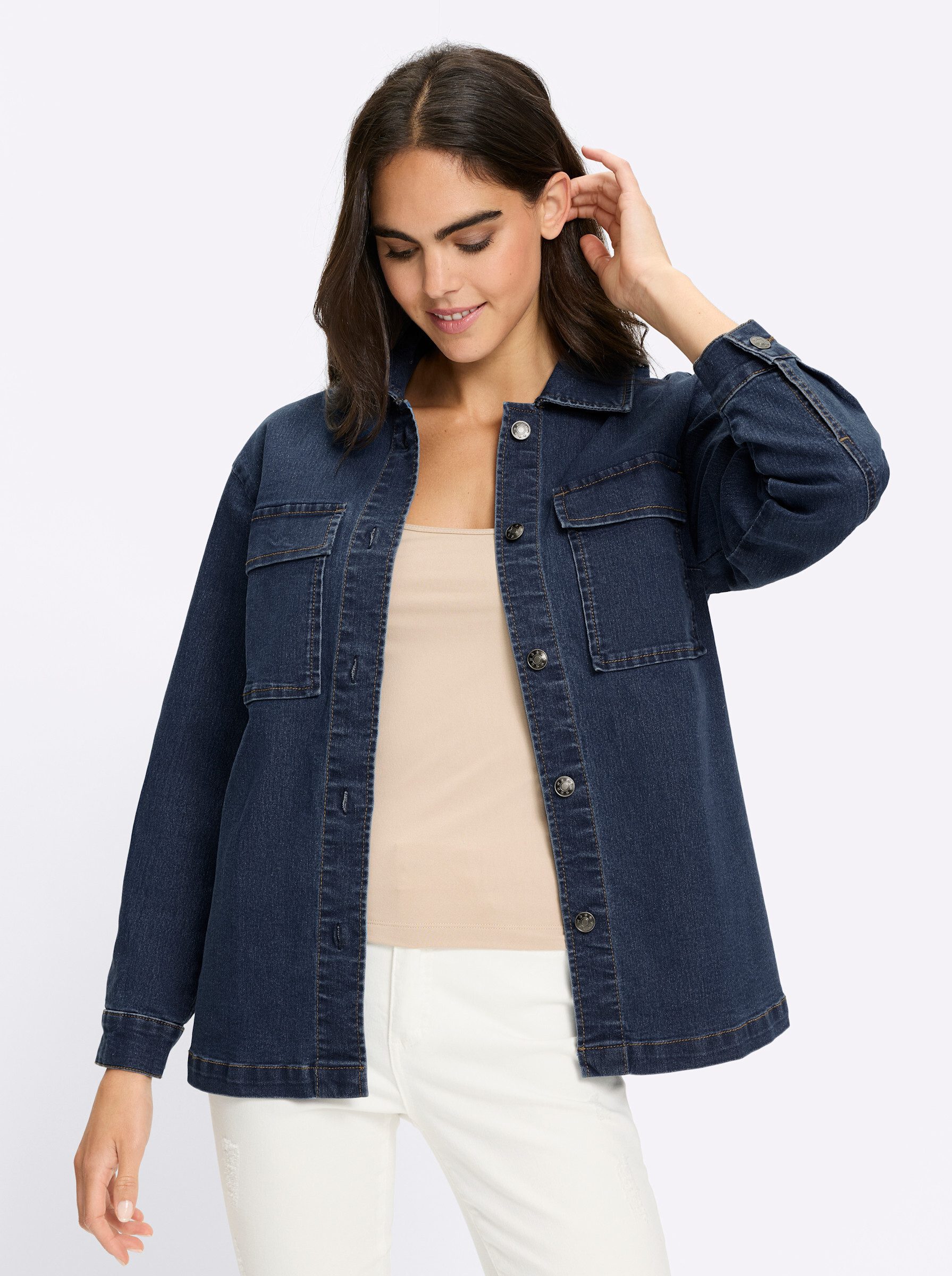 heine Allwetterjacke Jeans-Jacke Langarm
