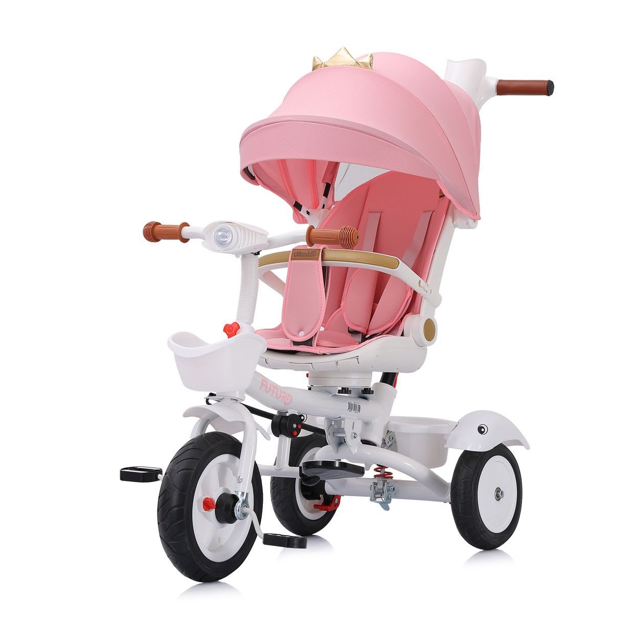 Chipolino Dreirad Futuro 2 in 1, PU-Räder, Musik, Licht, Becherhalter, Schiebegriff, faltbar, 25 kg