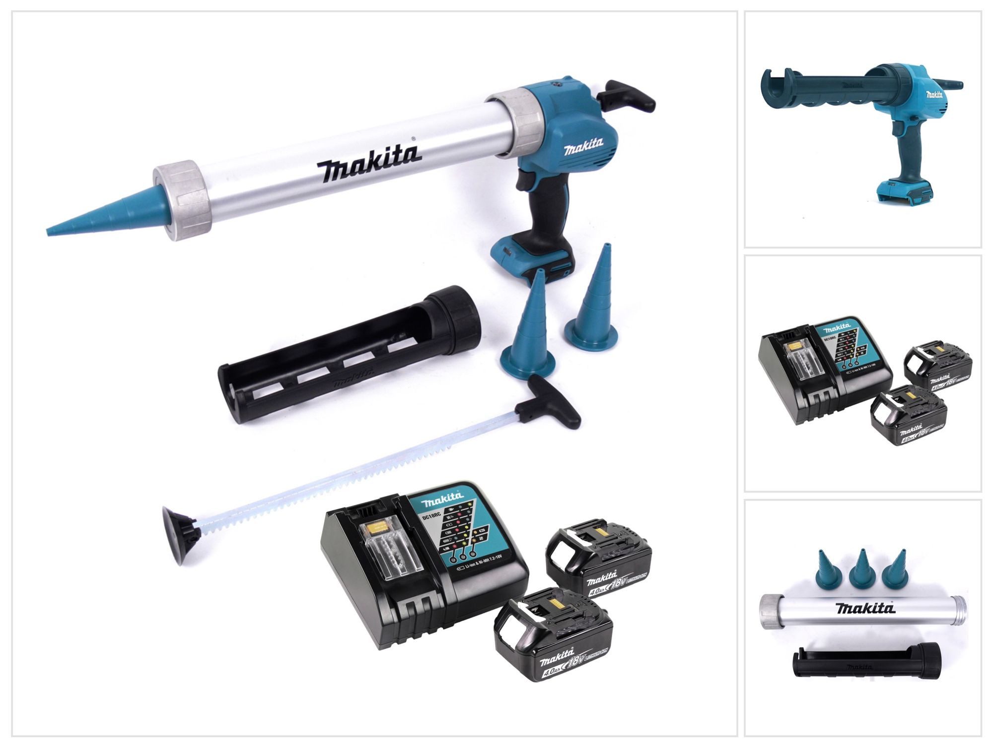 Makita Akku-Kartuschenpistole DCG 180 RMX Akku Kartuschenpistole 18 V 300 / 600 ml + 2x Akku 4,0 Ah
