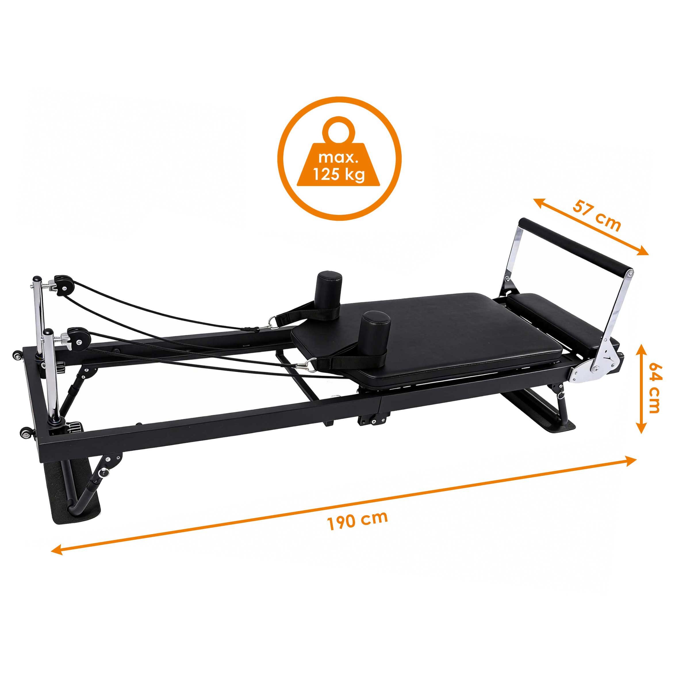 Spetebo Pilates-Reformer Maschine klappbar mit 5 Federn - 190 x 57 cm, (Anzahl, 1-tlg., Stück), belastbar bis 125 kg