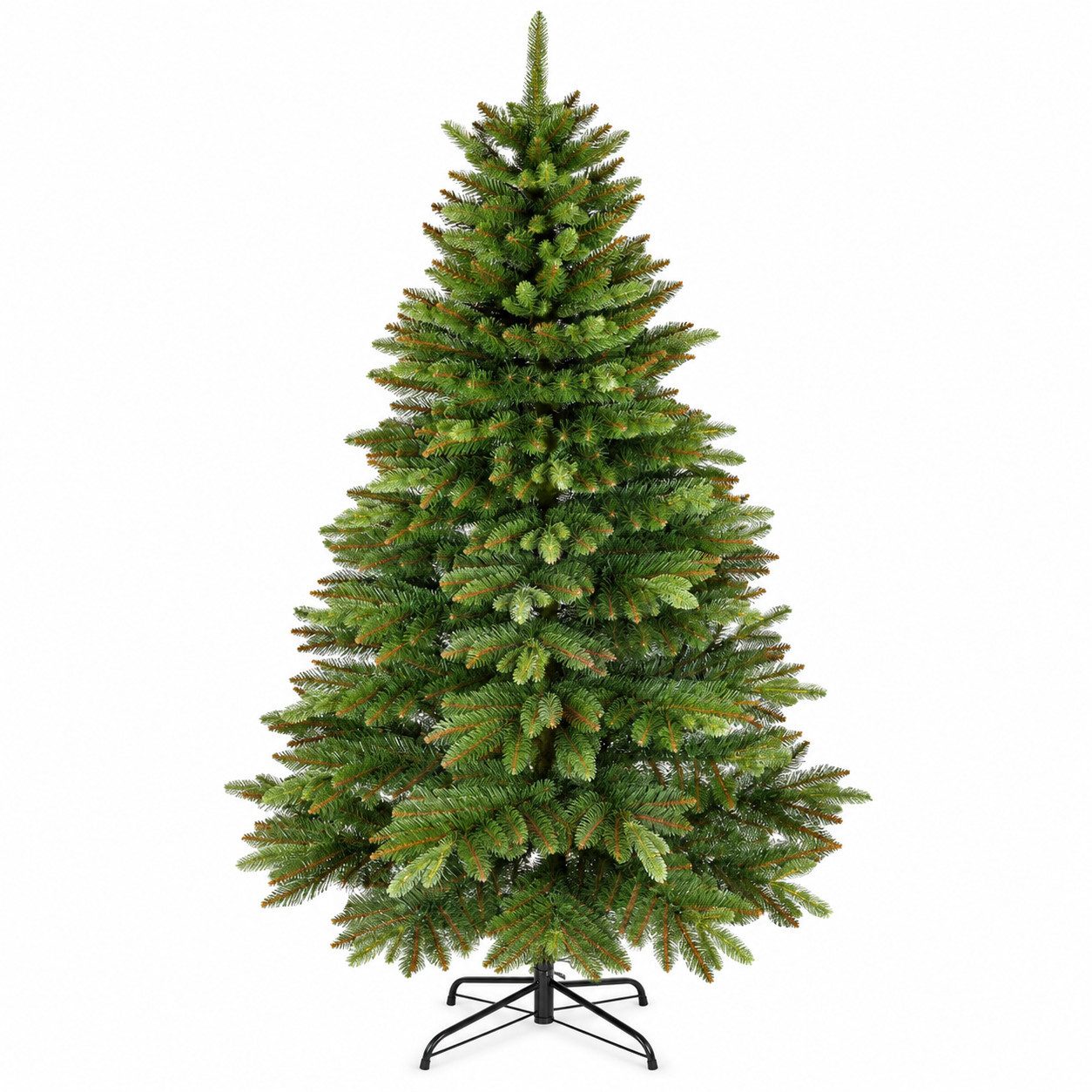 pedete Künstlicher Weihnachtsbaum Nordfichte 100% PE Spritzguss 180cm Sockel aus Schmiedeeisen, Realistische Optik Fadenwicklung, unauffälliger Stamm, Naturgetreue Optik, wiederverwendbar, einfache Montage
