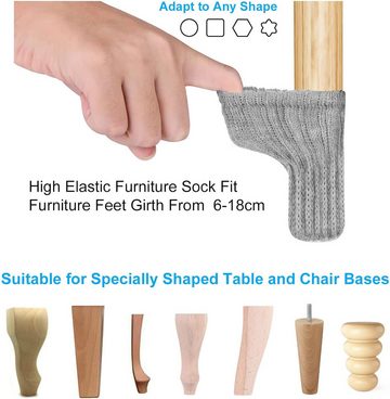 Stuhlhusse 24 Stuhlsocken, elastische Möbelsocken, Filz-Stuhlbeinkappen, yhroo, Anti-Rutsch-Pads zum Schutz der Möbel vor Kratzern und Lärm