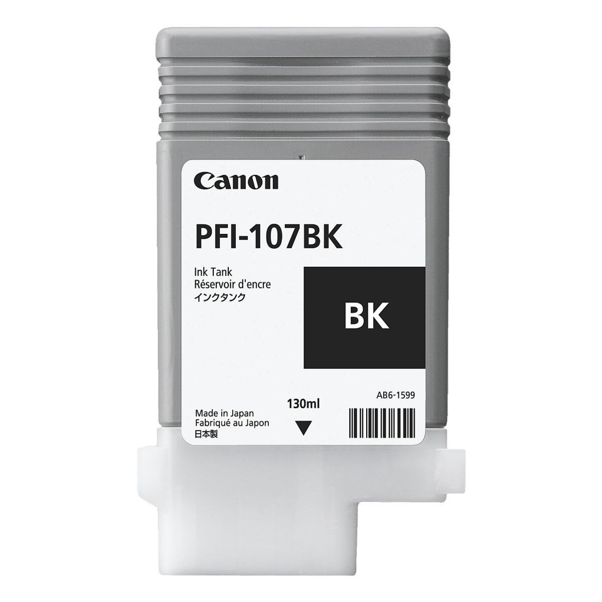 Canon PFI-107BK Tintenpatrone (130 ml, Original Druckerpatrone, schwarz)