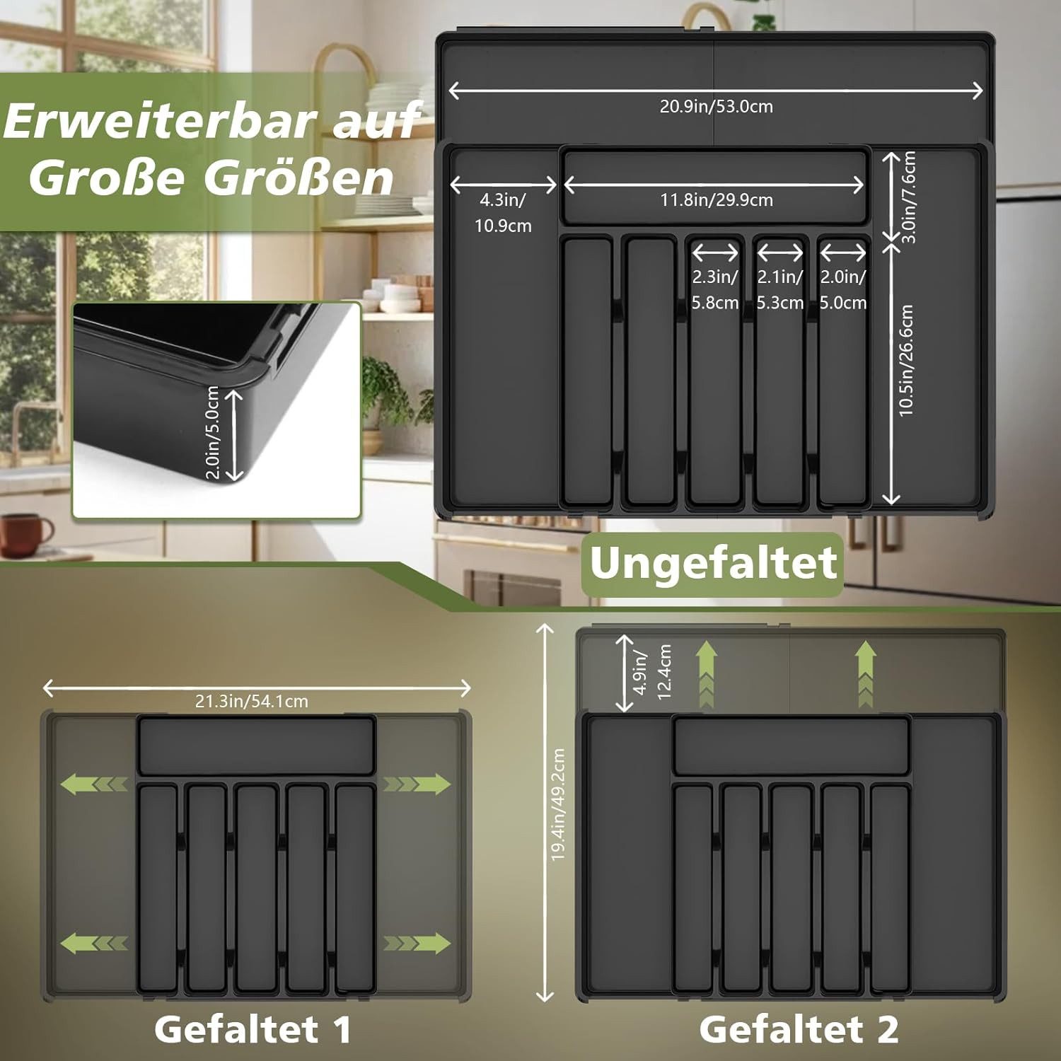 Refined Living Besteckkasten Ausziehbarer Besteckkasten für günstig online kaufen
