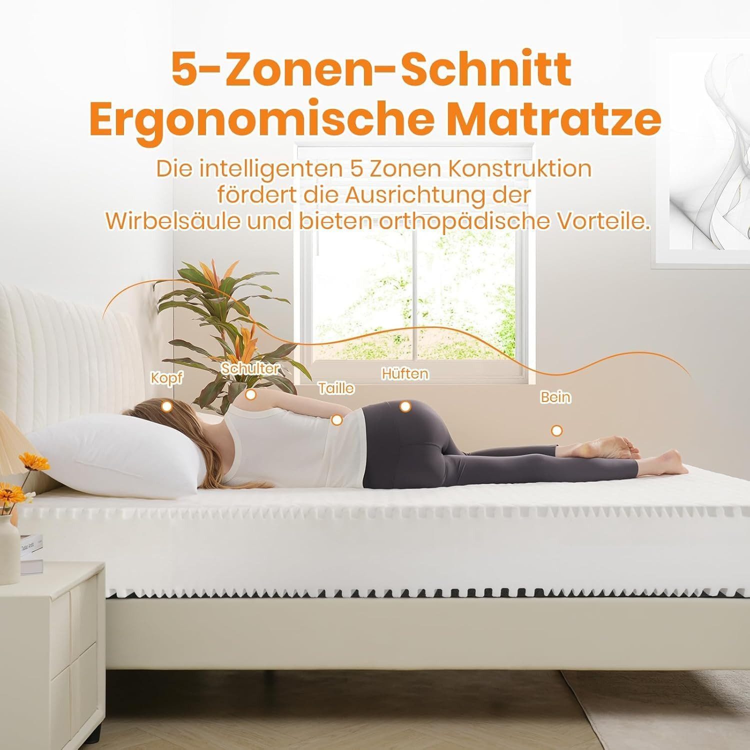 Kaltschaummatratze Matratze 90x200, Härtegrad H2/H3, 18 cm Höhe mit atmungs günstig online kaufen
