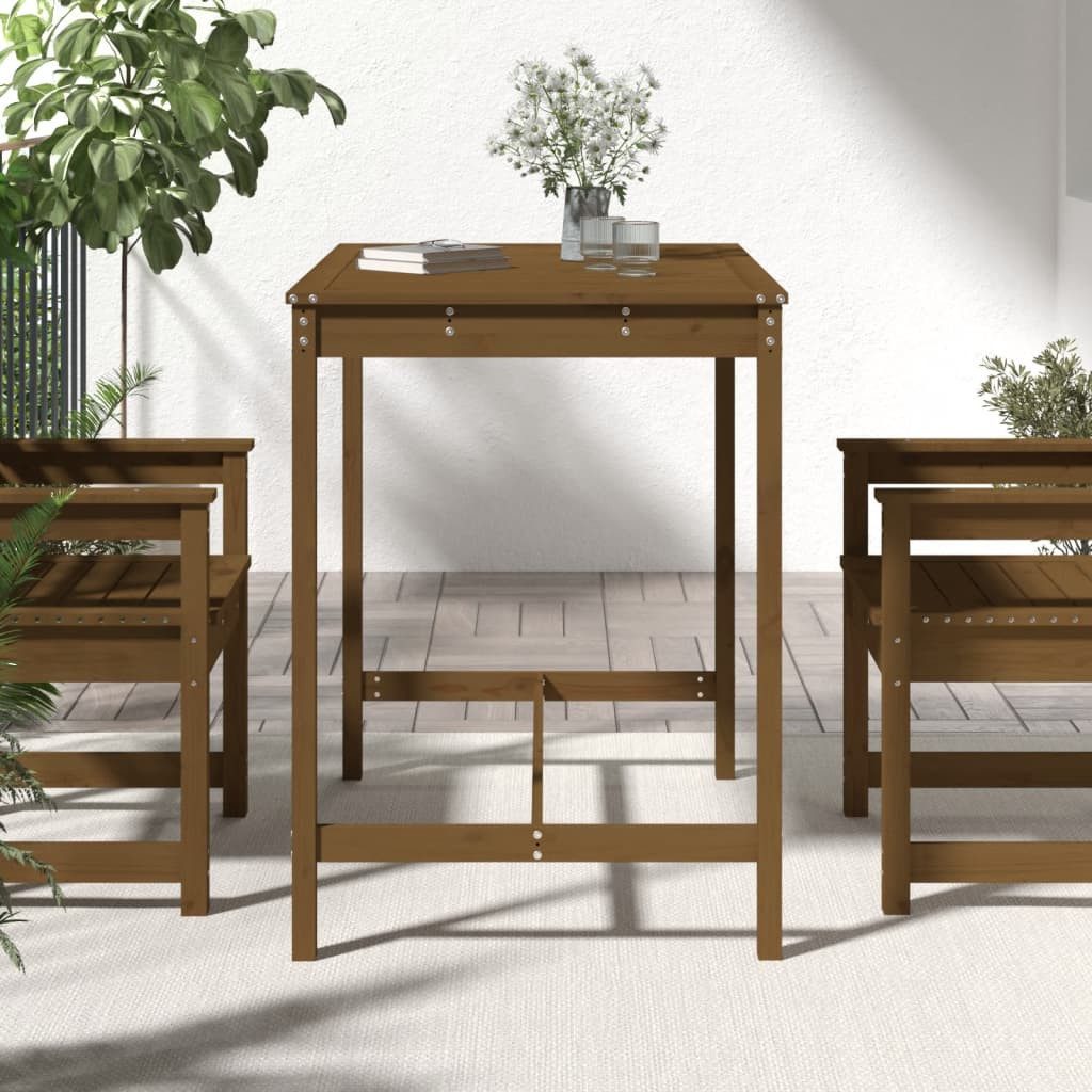 vidaXL Gartentisch Gartentisch Honigbraun 121x82,5x110 cm Massivholz Kiefer (1-St)