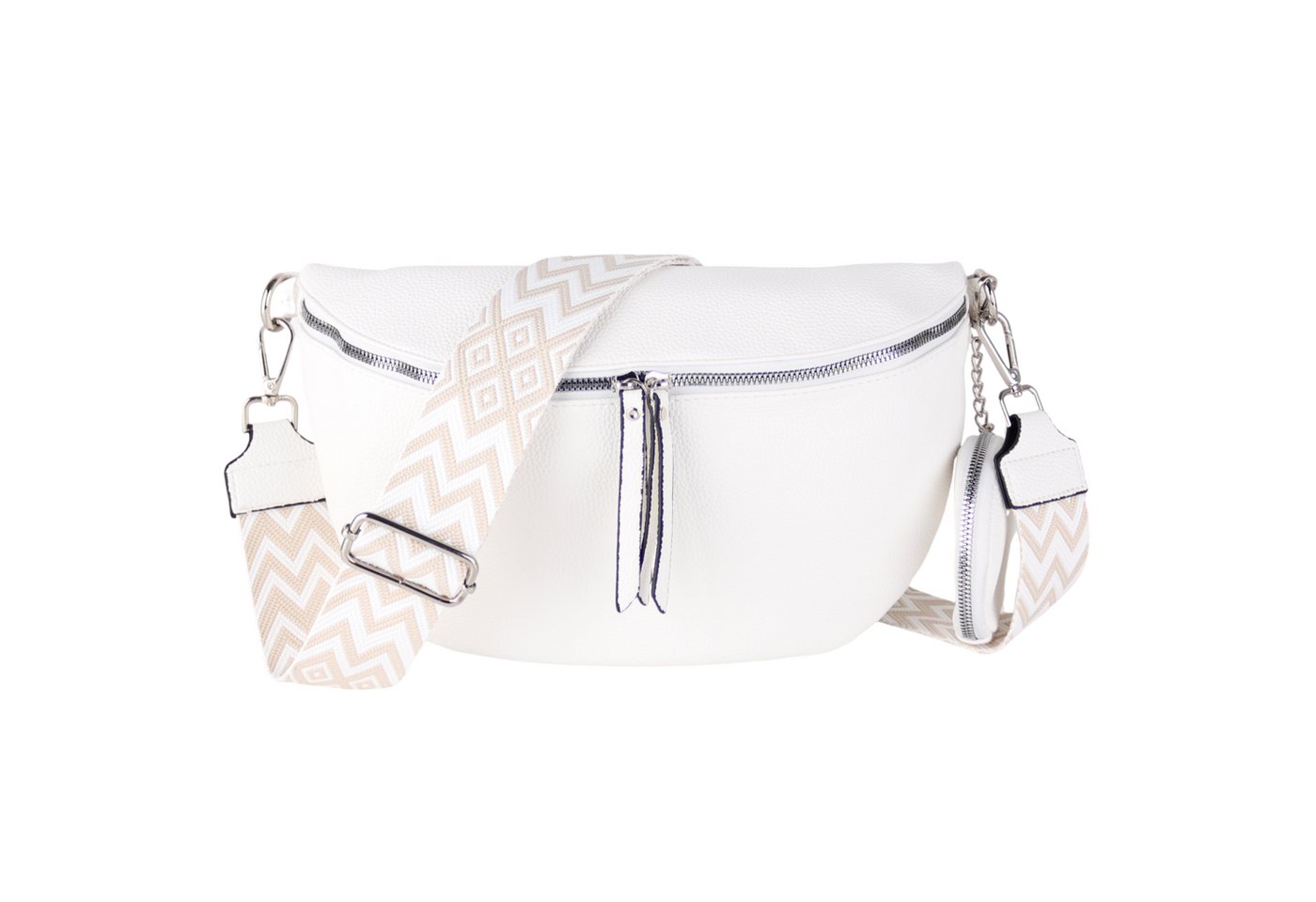 MIRROSI Bauchtasche Damen Taschen, Umhängetasche, Brusttasche, 33x20x10cm oder 24x14x7cm (Schultertasche aus Veganleder für jeden Anlass), Crossbody Bag, Bohemian gemusterten & verstellbaren Schulterriemen