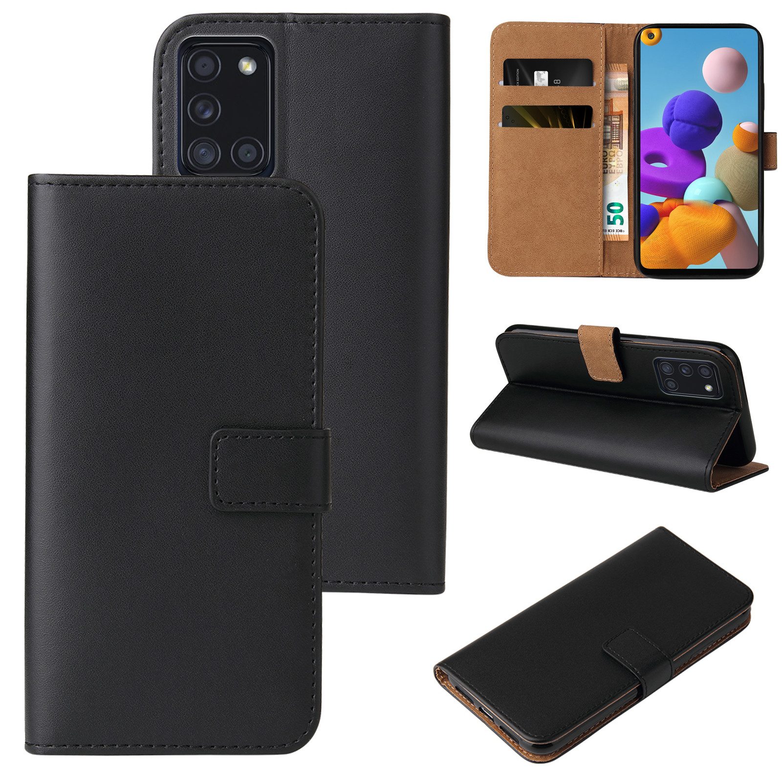 Tec-Expert Handyhülle Klapp Hülle für Samsung Galaxy A21S 6.5 Zoll, 6.5, Flip Case für Samsung Galaxy A21S