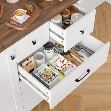HOMECHO Buffet Sideboard, Küchenschrank mit 5 Schubladen und 1 Tür