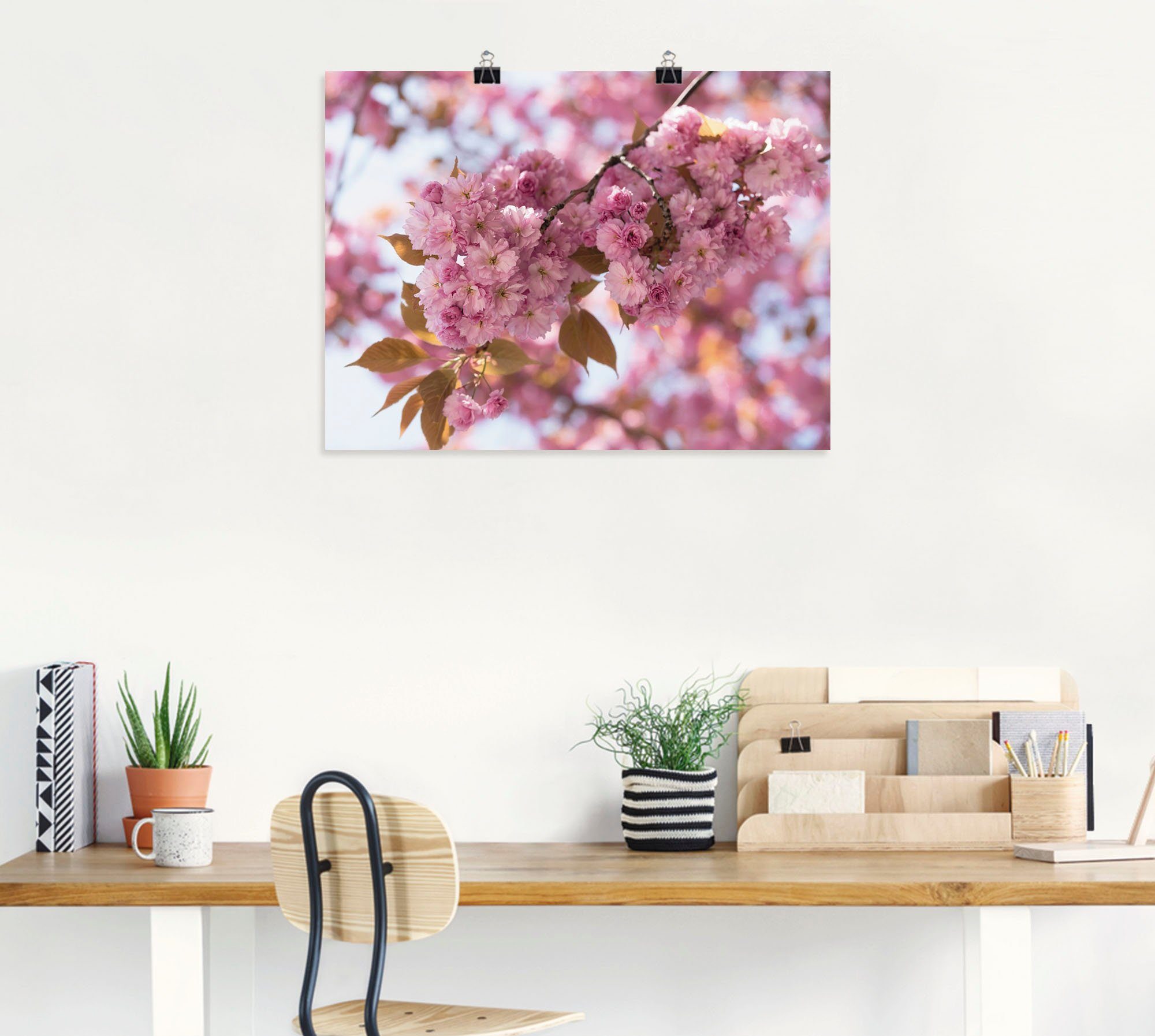 Artland Wandbild Japanische Kirschblüte in Love I, Blumen (1 St), als Leinwandbild, Poster in verschied. Größen