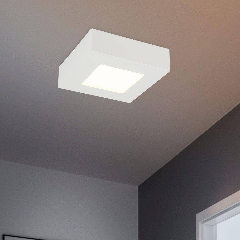 GLOBO LIGHTING LED Panel, LED-Leuchtmittel fest verbaut, Warmweiß, LED Decken Leuchte Aufbau Panel Wohn Schlaf Zimmer Beleuchtung